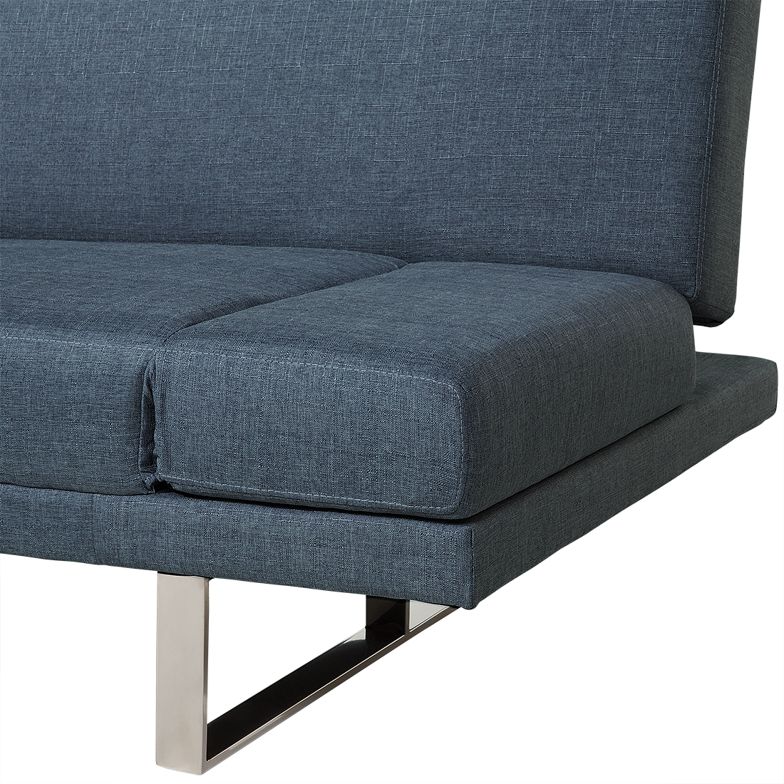 Sofa Bed Dark Blue Fabric Upholstery 4 Seater Click Clack Mechanism Adjustable Armrests Beliani