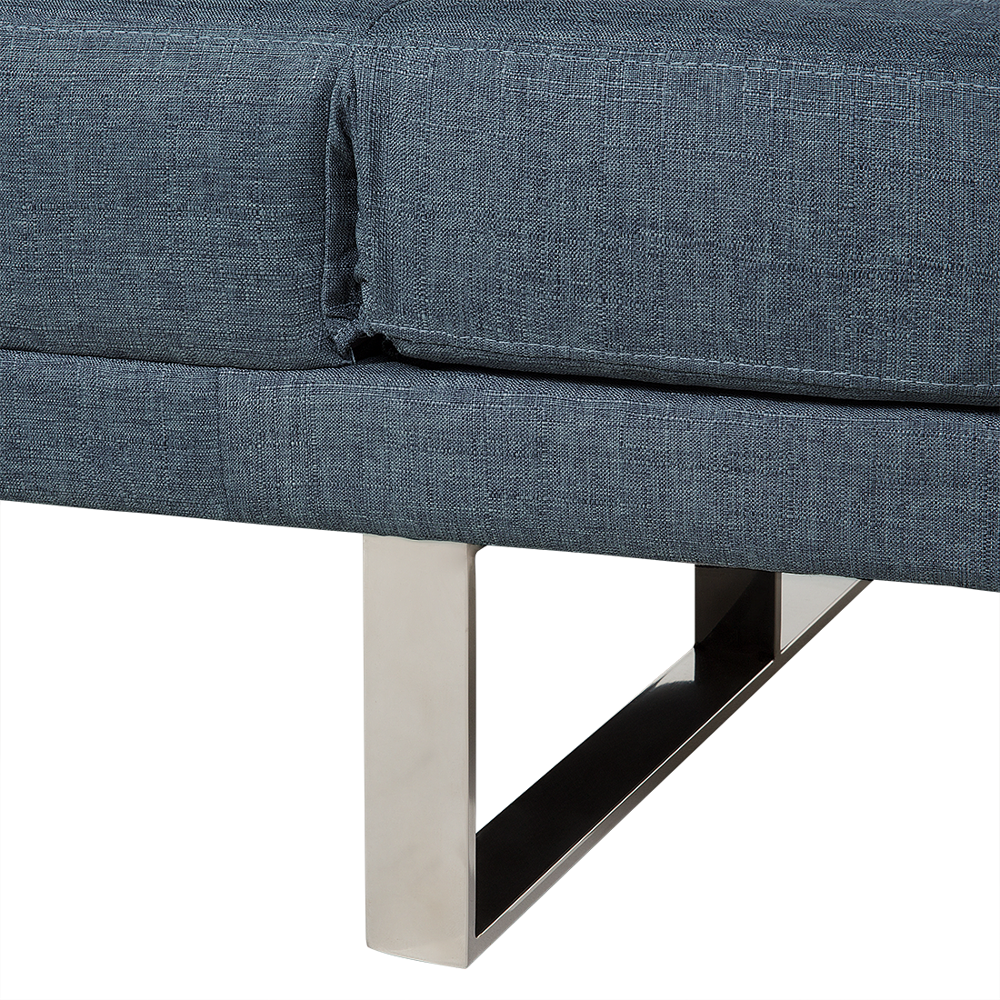 Sofa Bed Dark Blue Fabric Upholstery 4 Seater Click Clack Mechanism Adjustable Armrests Beliani