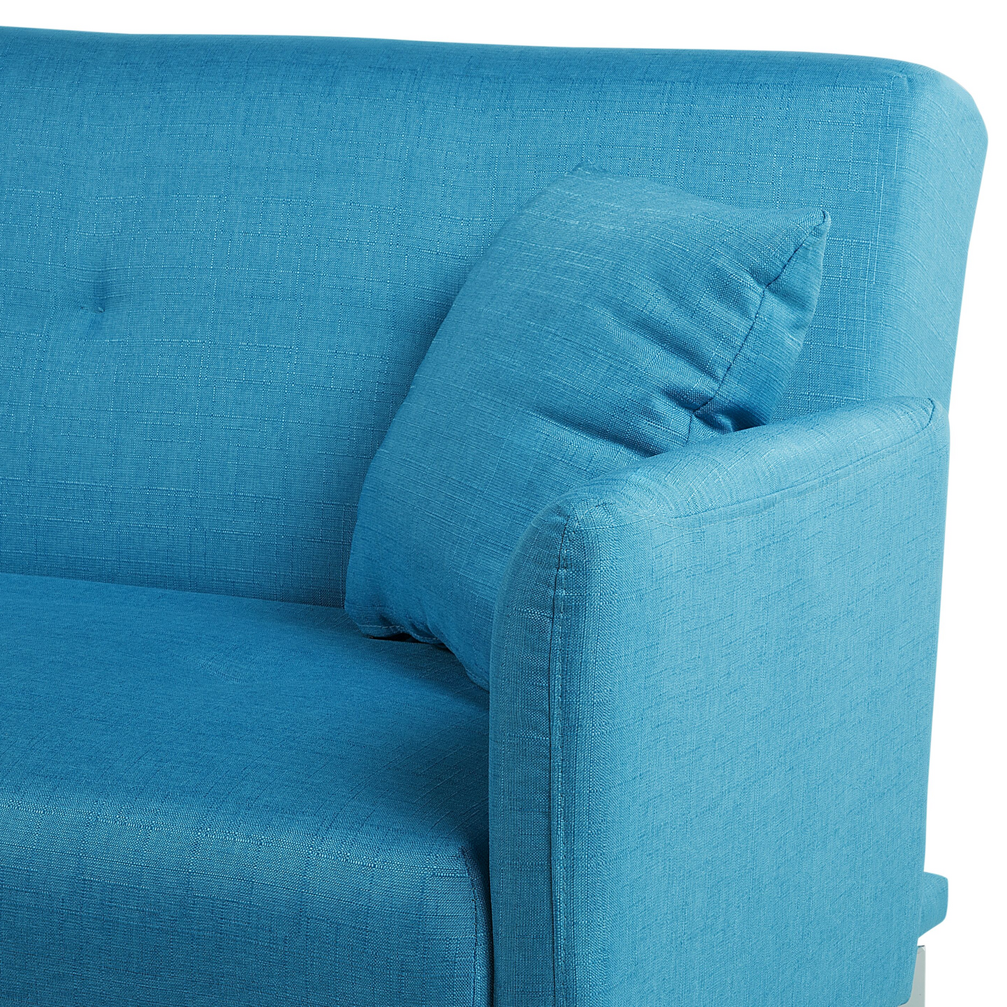 Sofa Bed Sea Blue 3 Seater Buttoned Seat Click Clack Beliani
