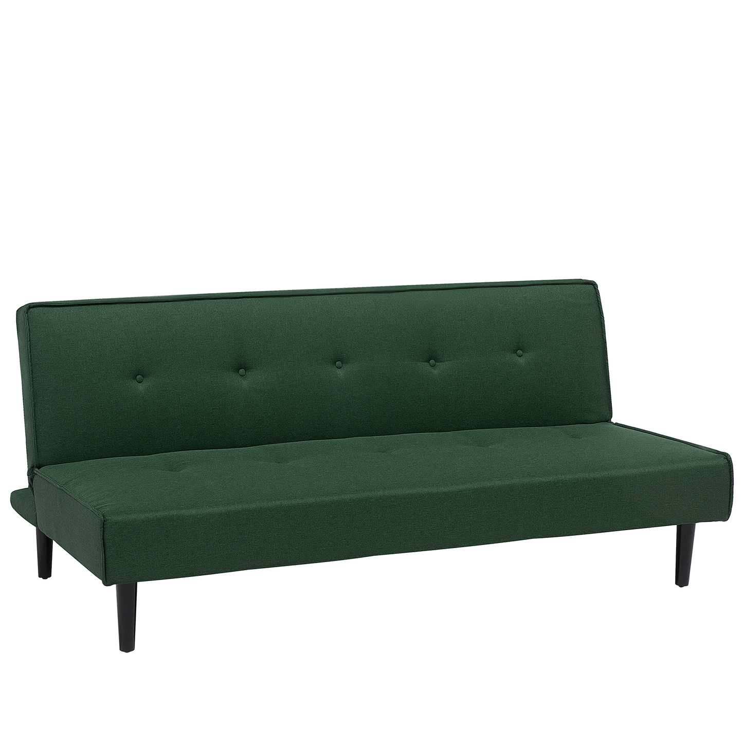 Sofa Bed Dark Green 3 Seater Buttoned Seat Click Clack Beliani
