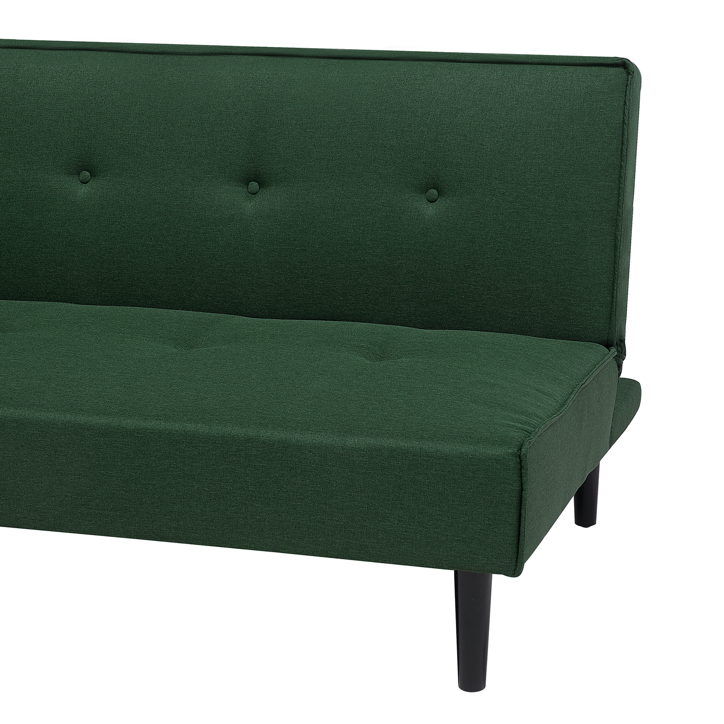 Sofa Bed Dark Green 3 Seater Buttoned Seat Click Clack Beliani