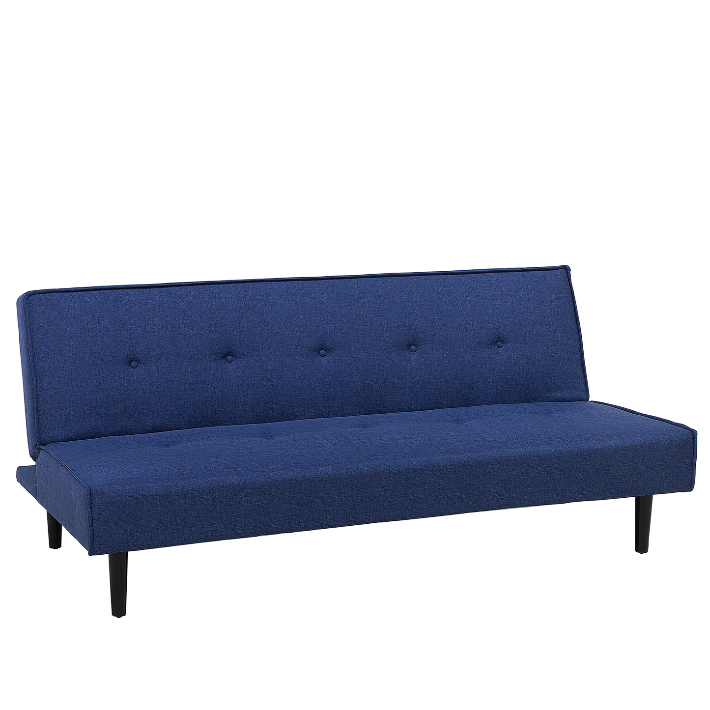 Sofa Bed Blue 3 Seater Buttoned Seat Click Clack Beliani