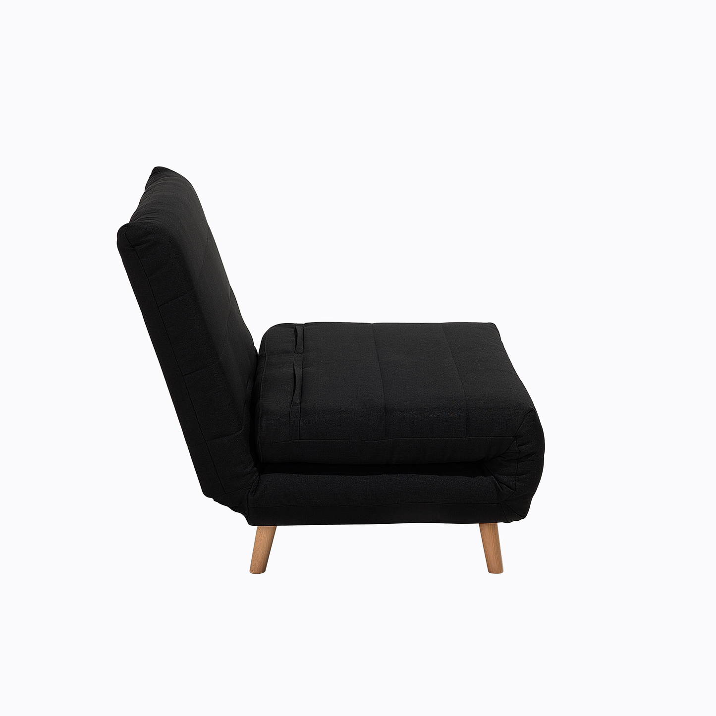 Small Sofa Bed Black Fabric 1 Seater Fold-Out Sleeper Armless Scandinavian Beliani