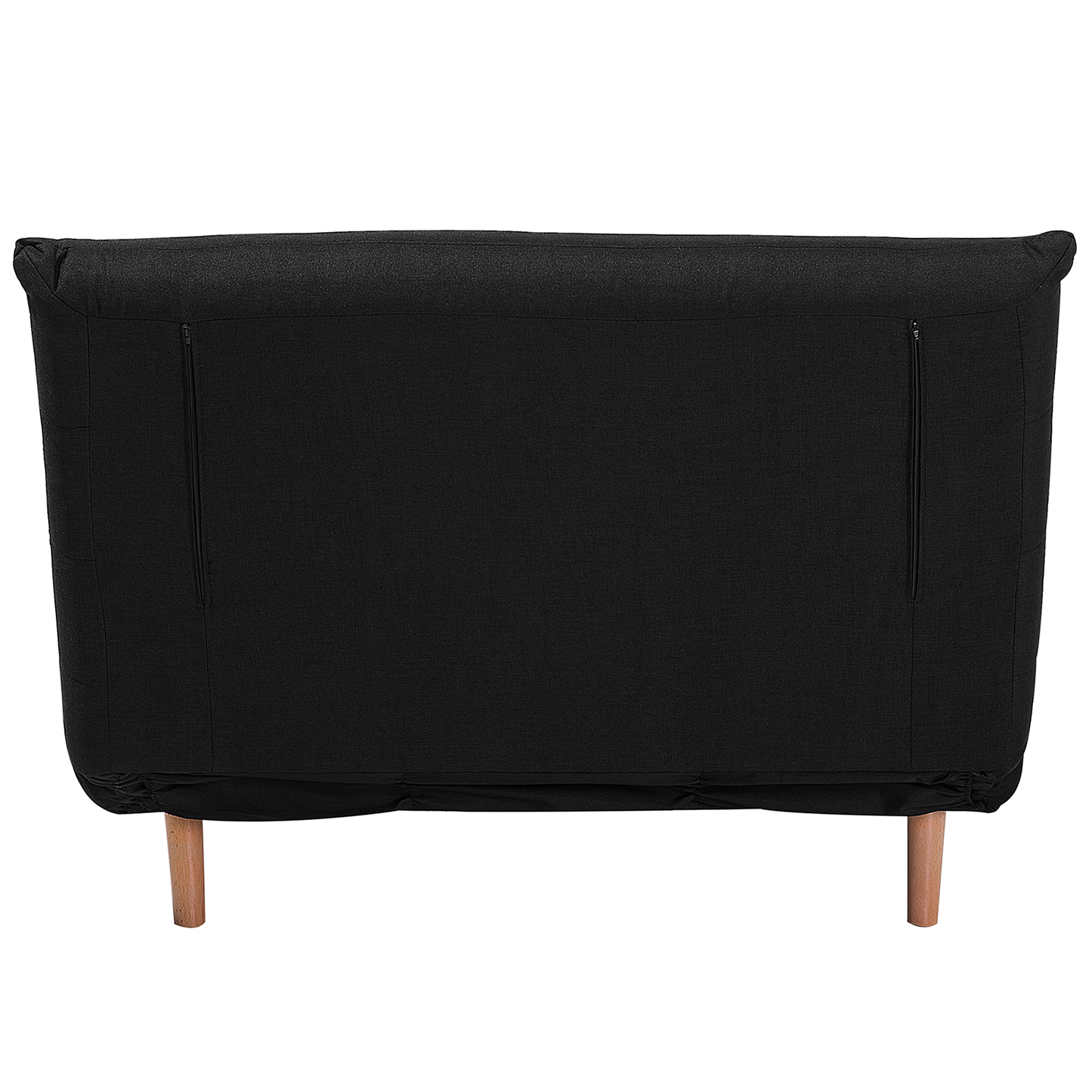Small Sofa Bed Black Fabric 1 Seater Fold-Out Sleeper Armless Scandinavian Beliani