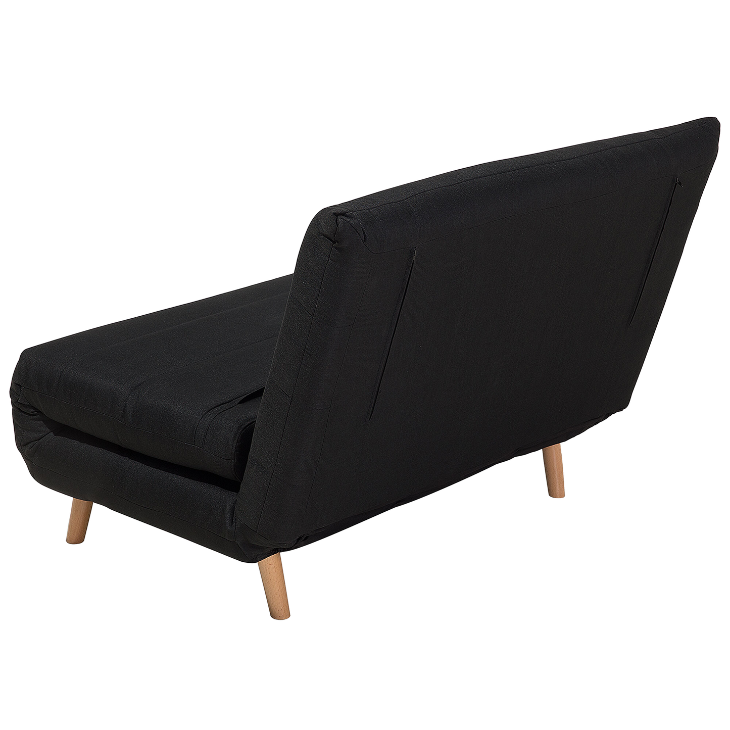 Small Sofa Bed Black Fabric 1 Seater Fold-Out Sleeper Armless Scandinavian Beliani