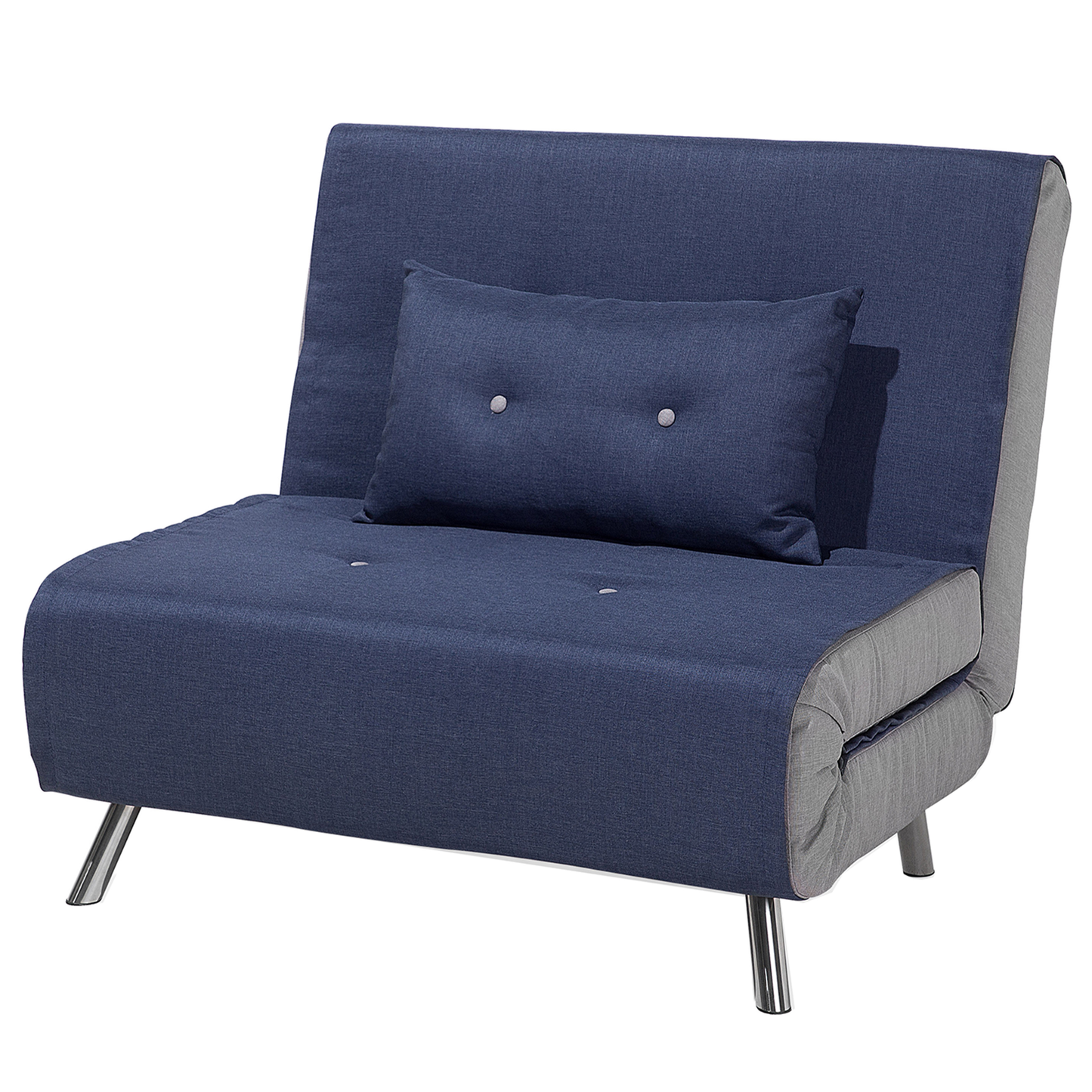 Sofa Bed Blue Fabric Upholstery Single Sleeper Fold Out Chair Bed Beliani