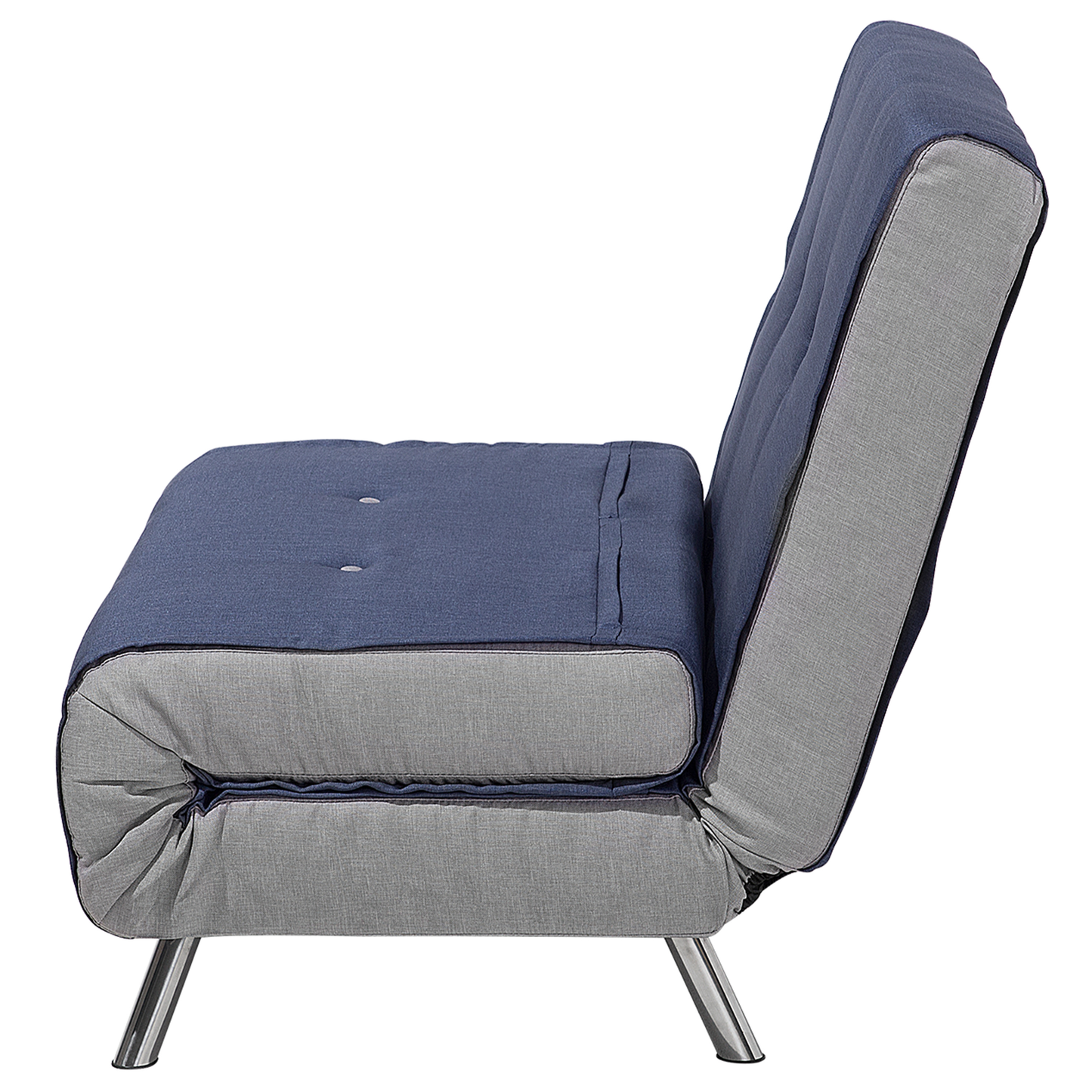 Sofa Bed Blue Fabric Upholstery Single Sleeper Fold Out Chair Bed Beliani