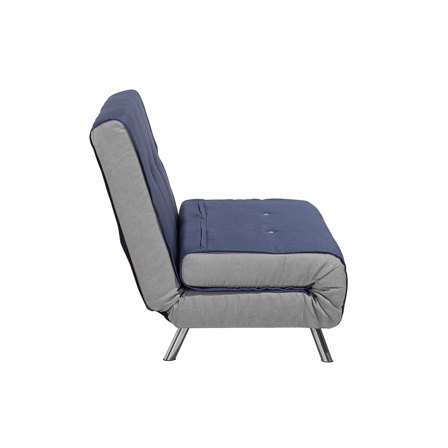 Sofa Bed Blue Fabric Upholstery Single Sleeper Fold Out Chair Bed Beliani