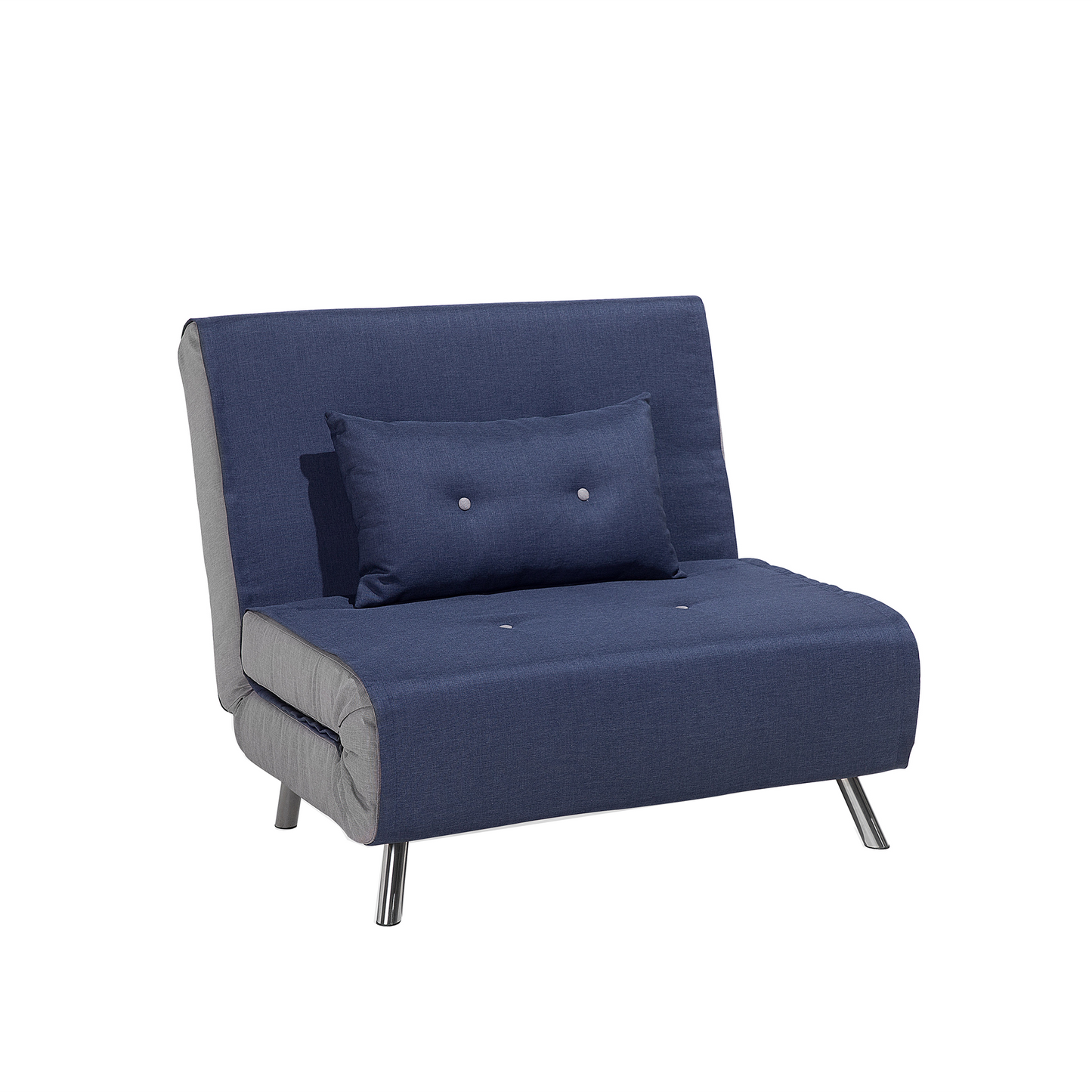 Sofa Bed Blue Fabric Upholstery Single Sleeper Fold Out Chair Bed Beliani