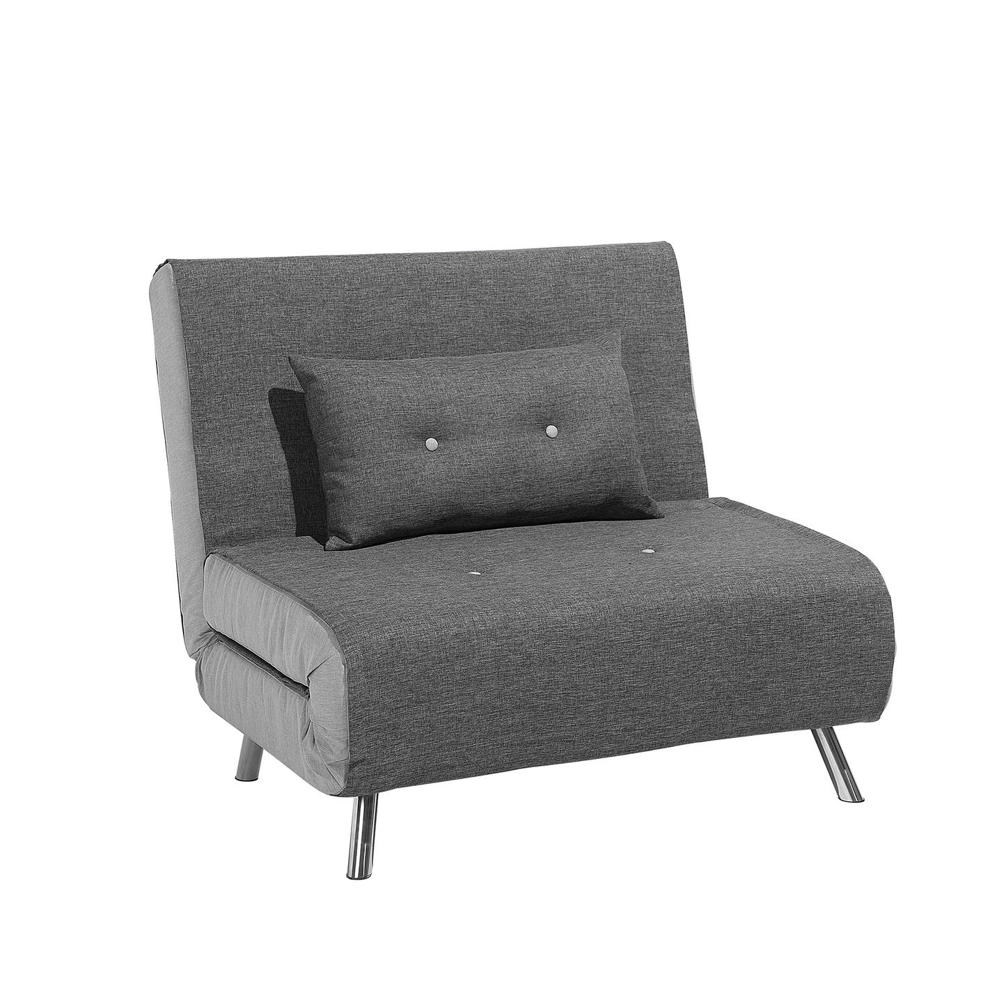 Sofa Bed Grey Fabric Upholstery Single Sleeper Fold Out Chair Bed Beliani