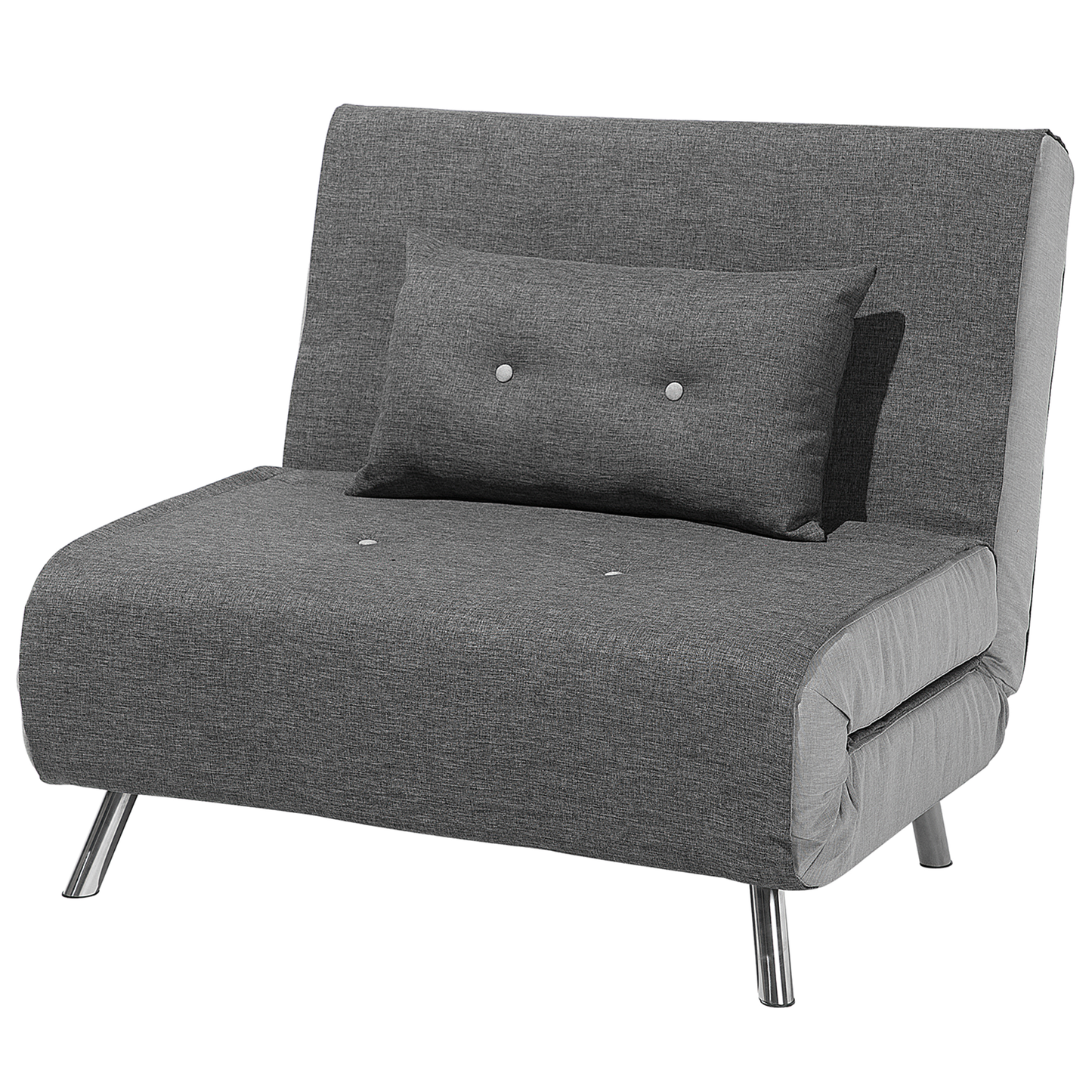 Sofa Bed Grey Fabric Upholstery Single Sleeper Fold Out Chair Bed Beliani