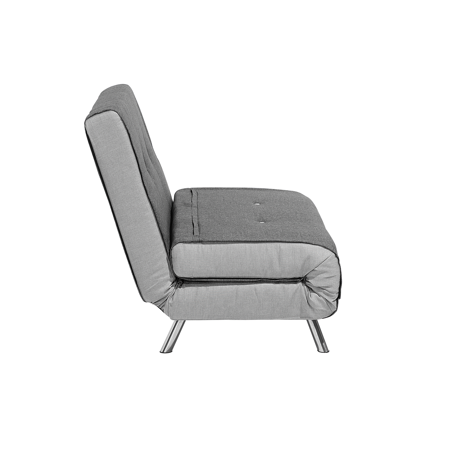 Sofa Bed Grey Fabric Upholstery Single Sleeper Fold Out Chair Bed Beliani