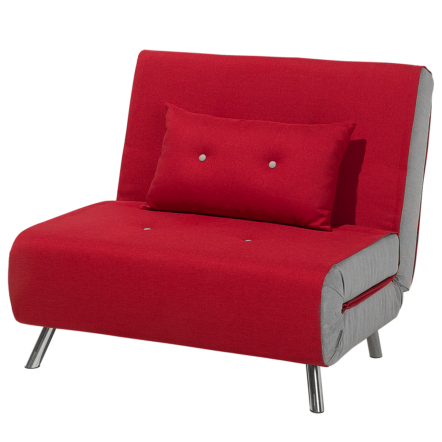 Sofa Bed Red Fabric Upholstery Single Sleeper Fold Out Chair Bed Beliani