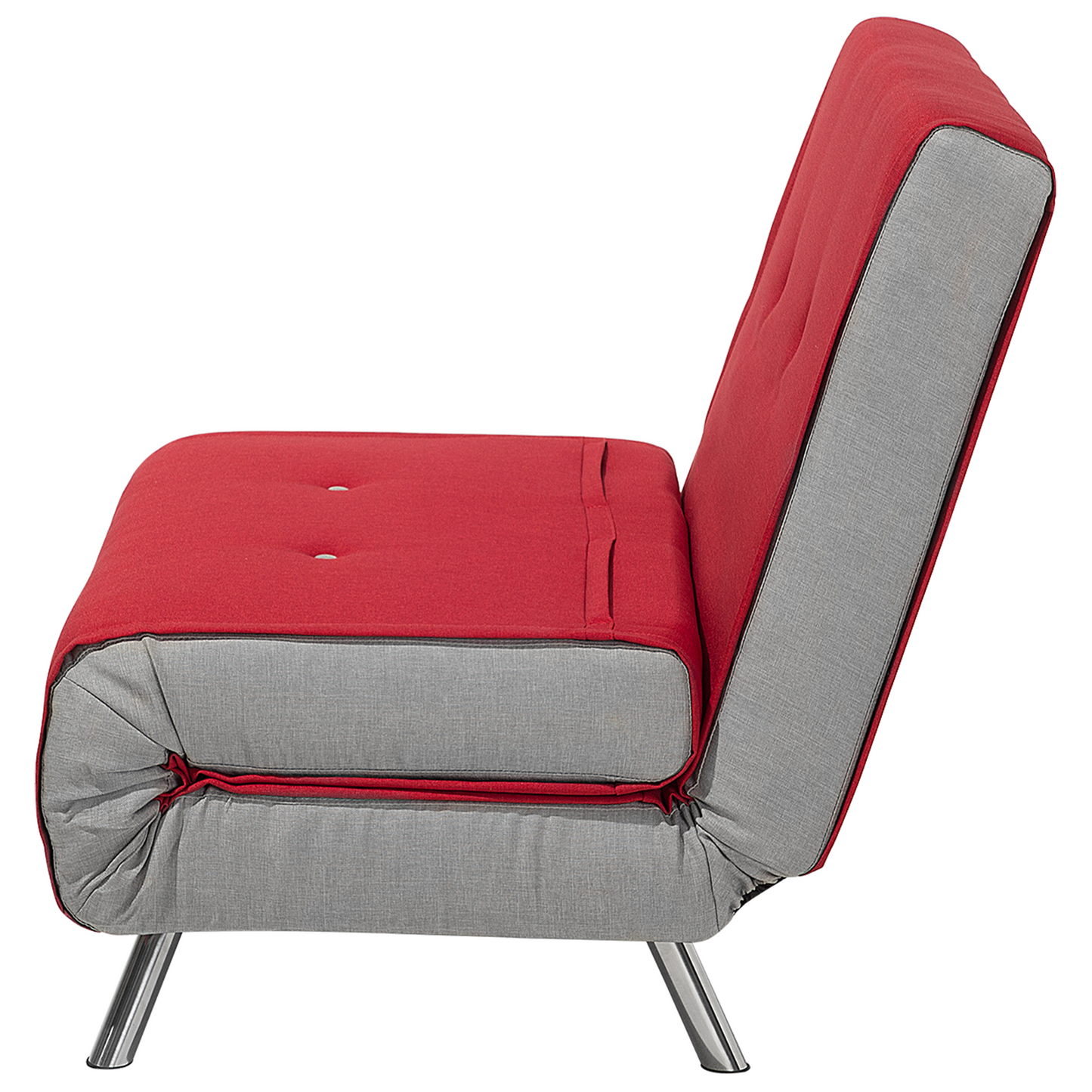 Sofa Bed Red Fabric Upholstery Single Sleeper Fold Out Chair Bed Beliani