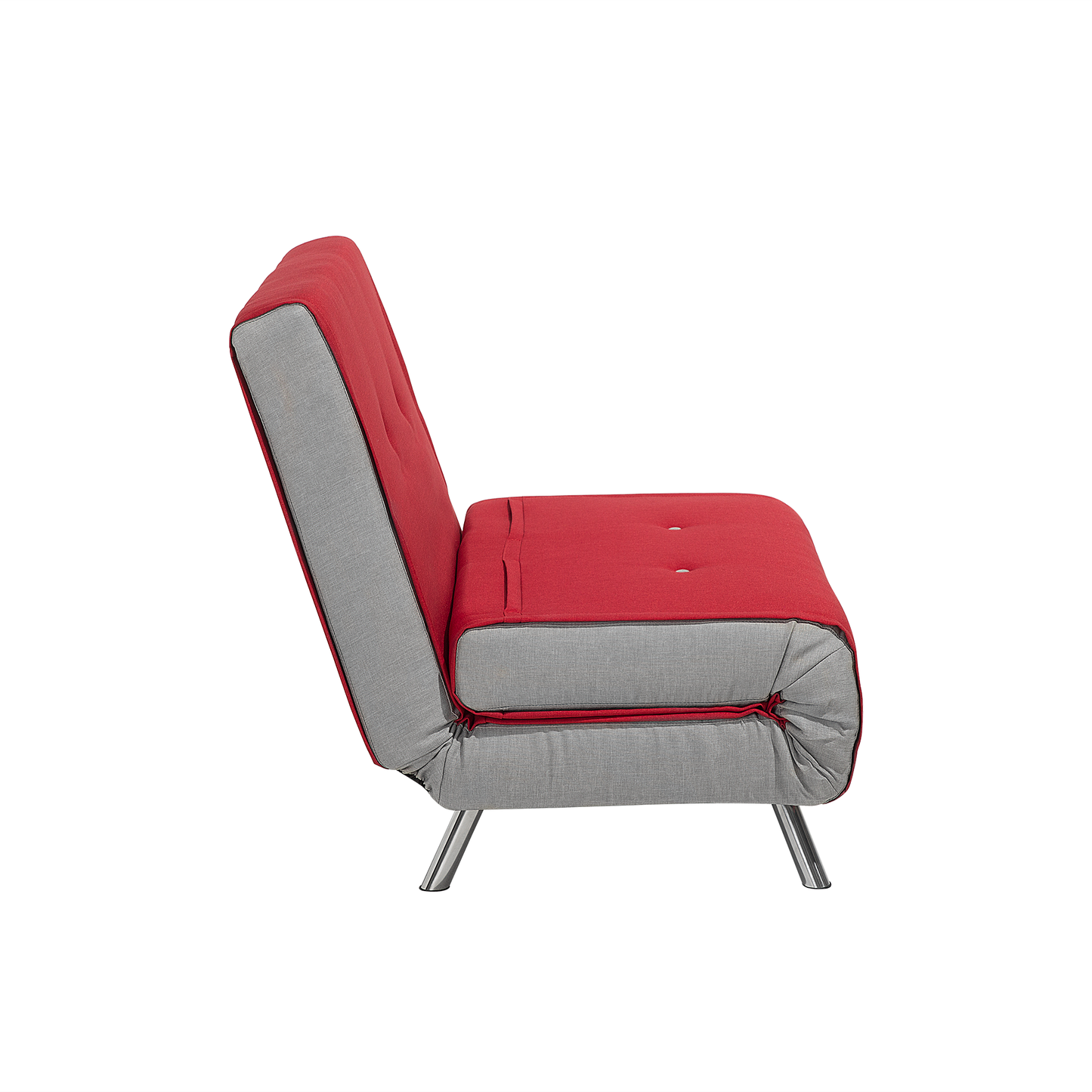 Sofa Bed Red Fabric Upholstery Single Sleeper Fold Out Chair Bed Beliani