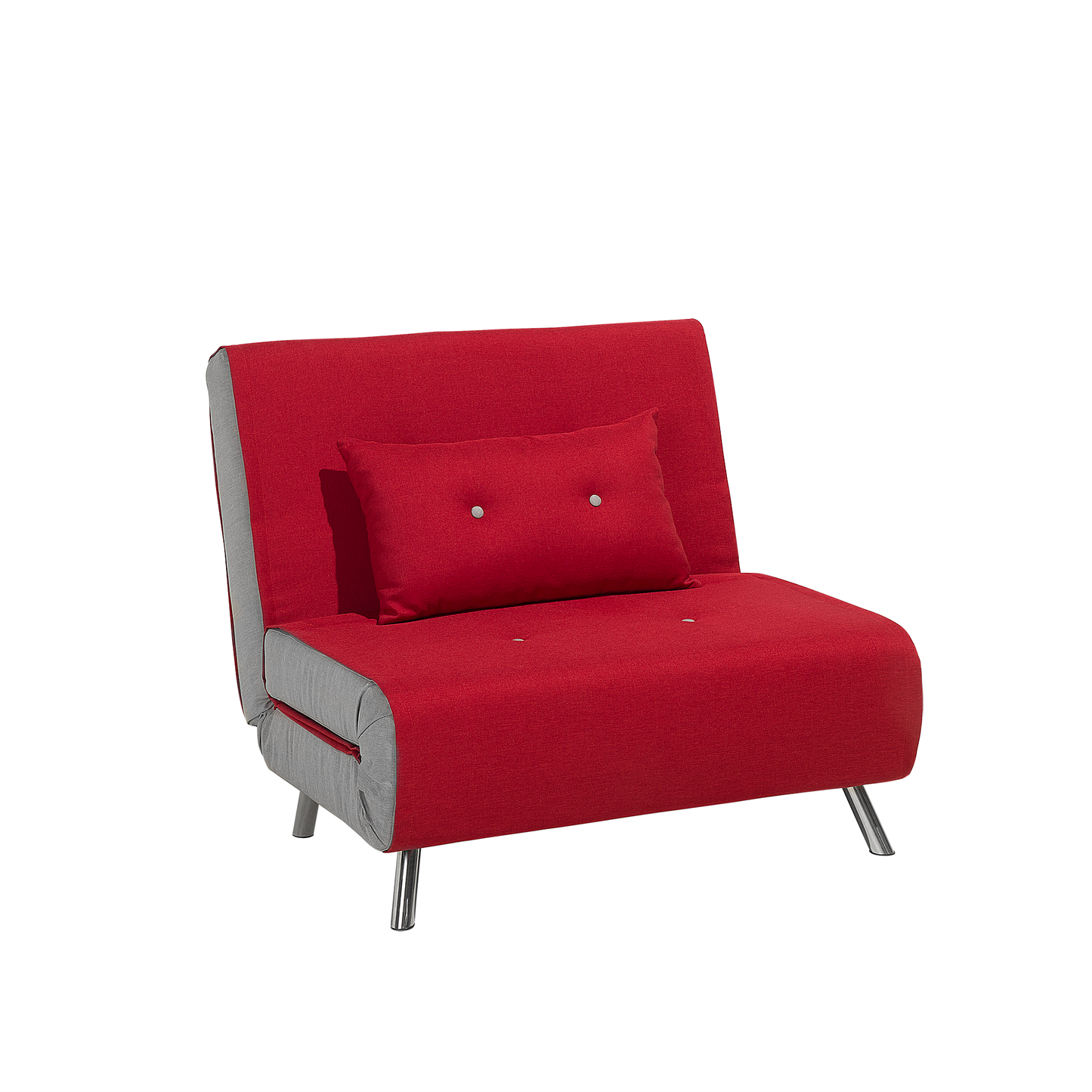 Sofa Bed Red Fabric Upholstery Single Sleeper Fold Out Chair Bed Beliani