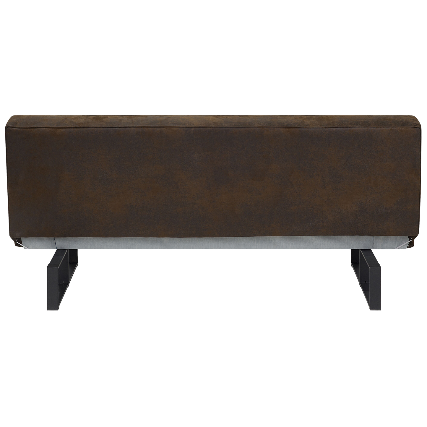 Sofa Bed Brown Faux Leather Modern Living Room Convertible 3 Seater Armless Minimalistic Design Beliani