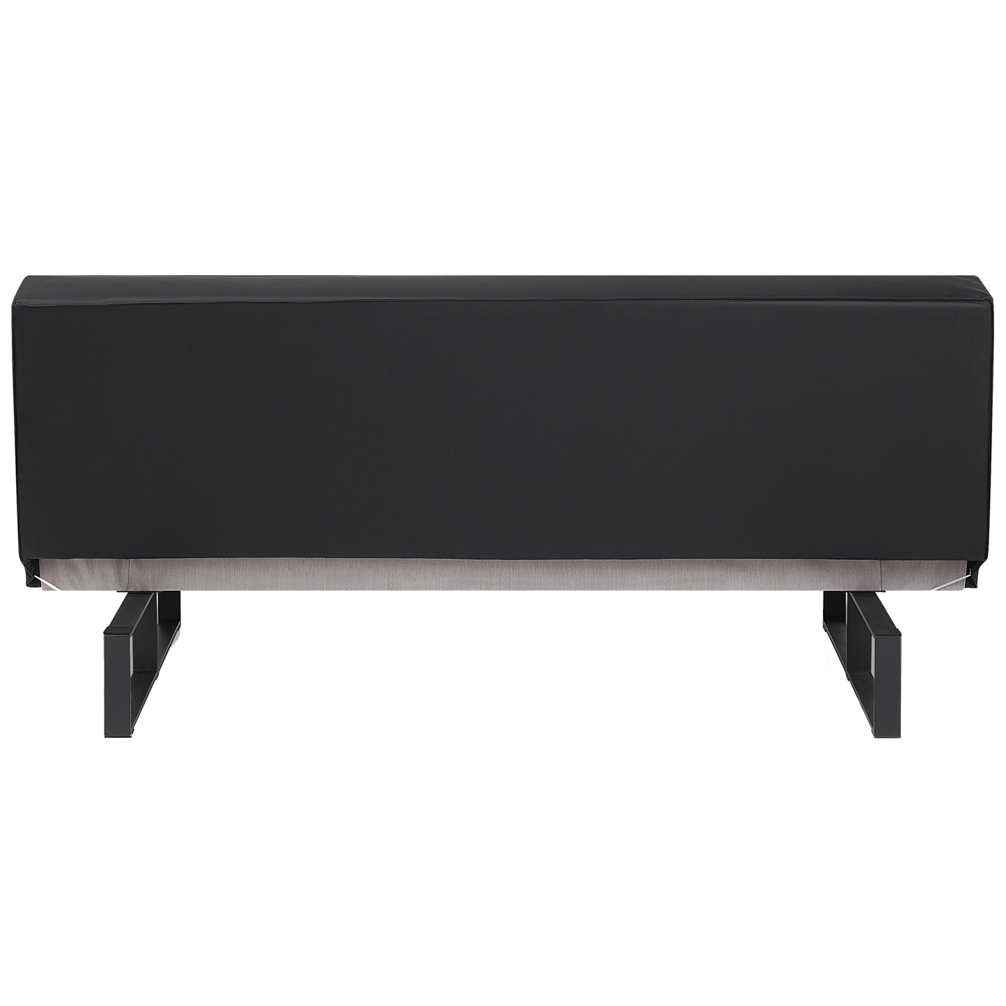 Sofa Bed Black Faux Leather Modern Living Room Convertible 3 Seater Armless Minimalistic Design Beliani