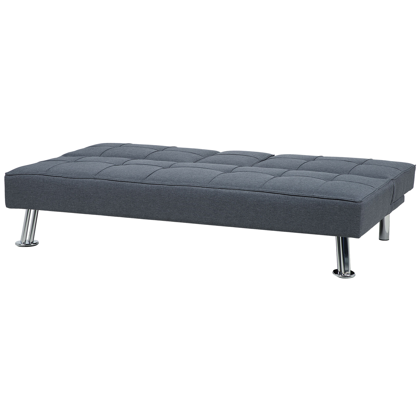 Sofa Bed Dark Grey 3 Seater Drop Down Table Click Clack Beliani