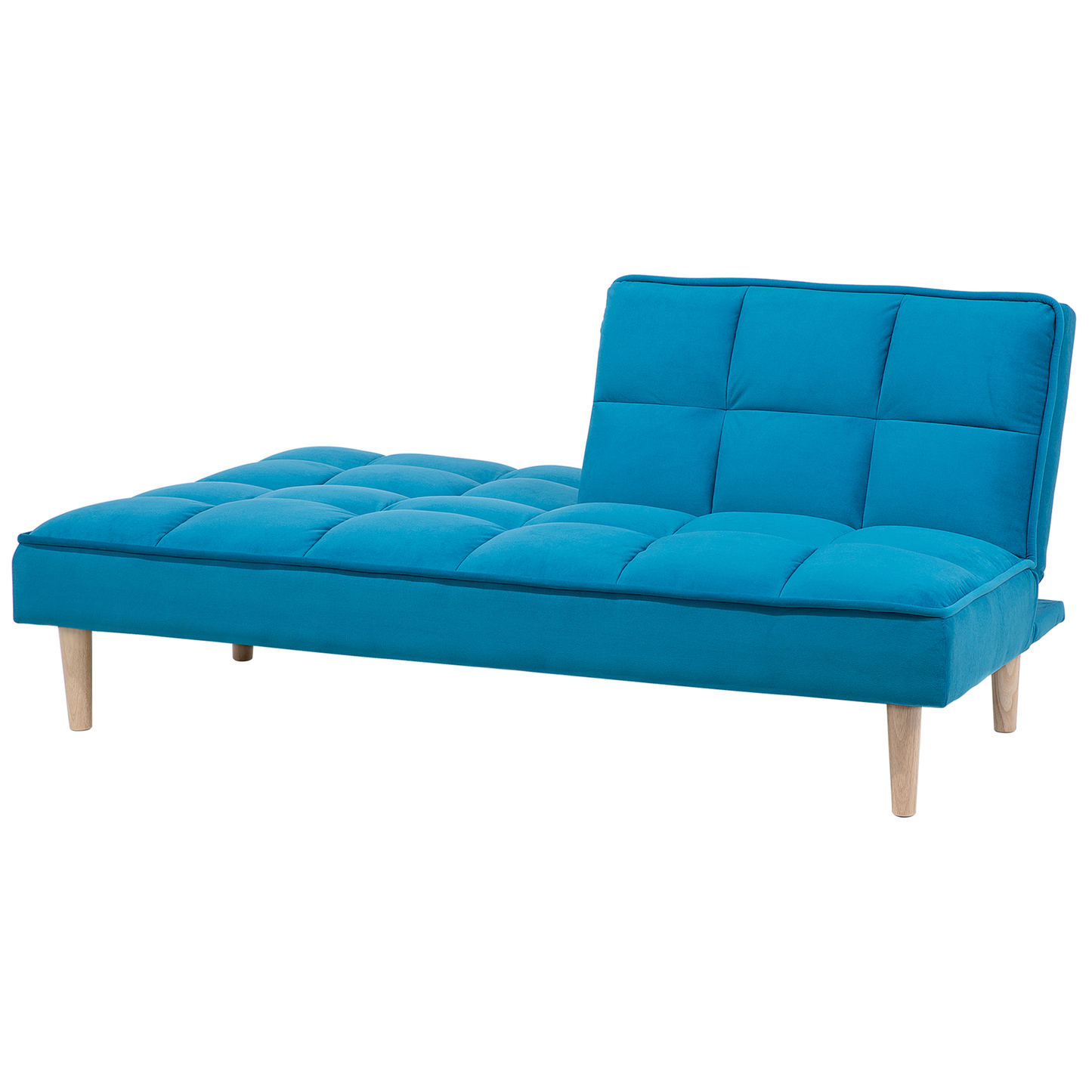 Sofa Bed Blue 3 Seater Reclining Back Quilted Beliani