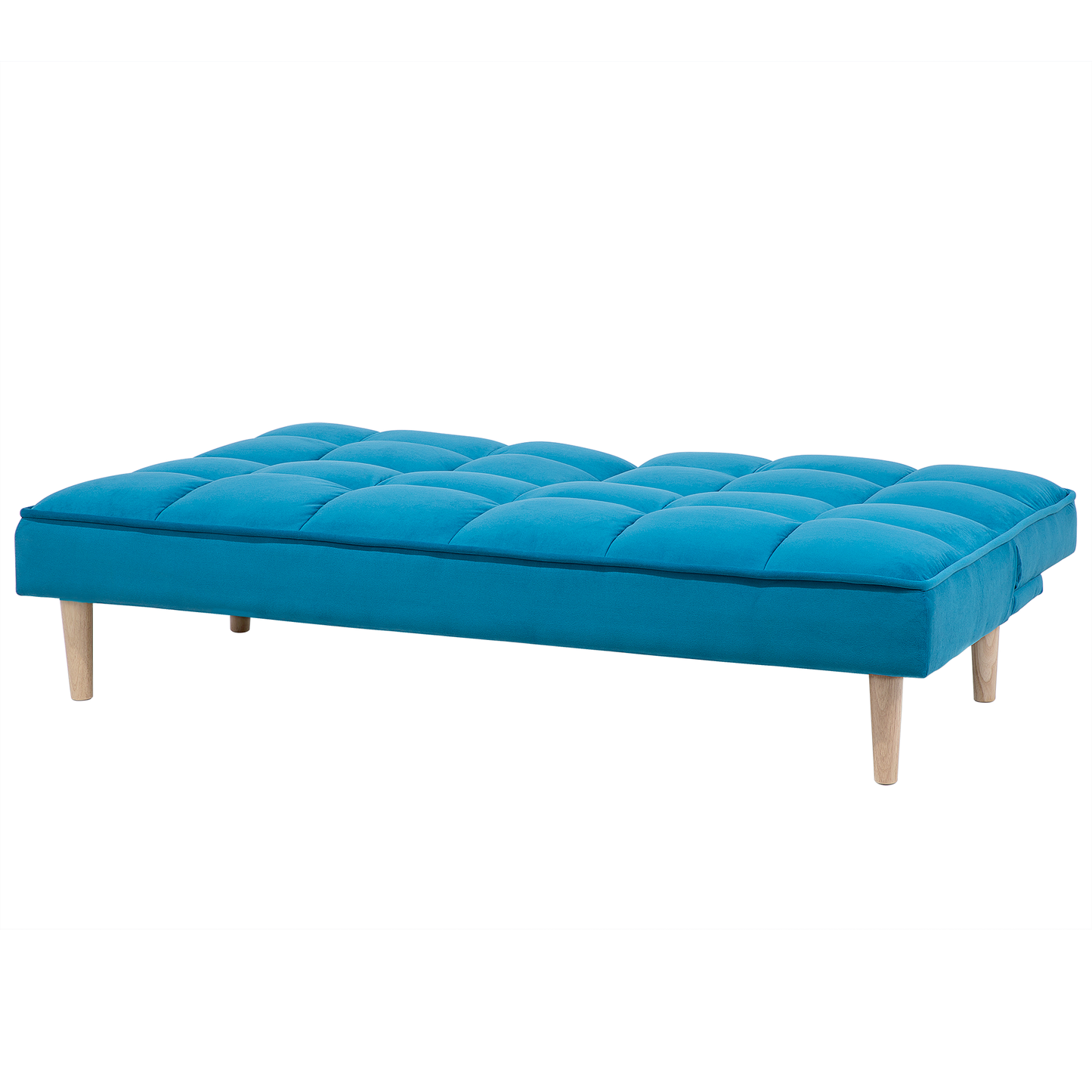 Sofa Bed Blue 3 Seater Reclining Back Quilted Beliani