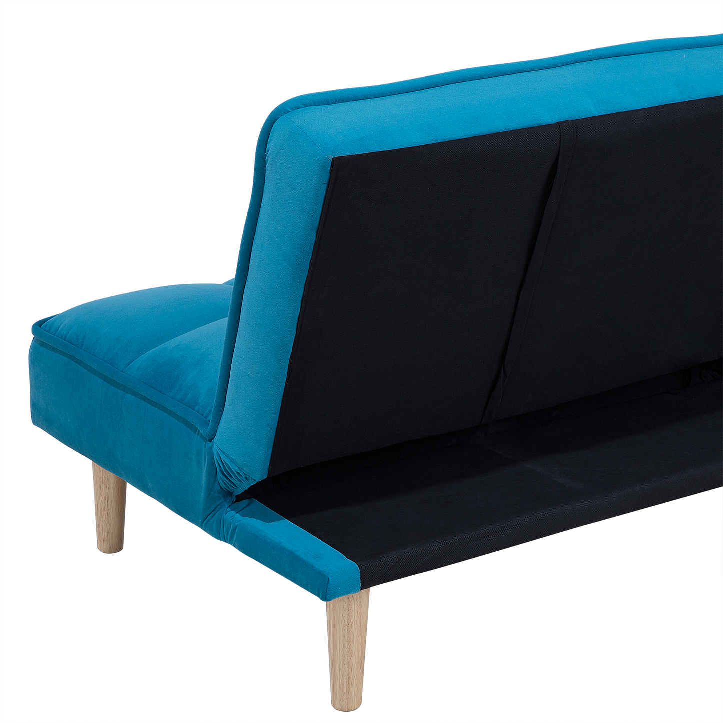 Sofa Bed Blue 3 Seater Reclining Back Quilted Beliani