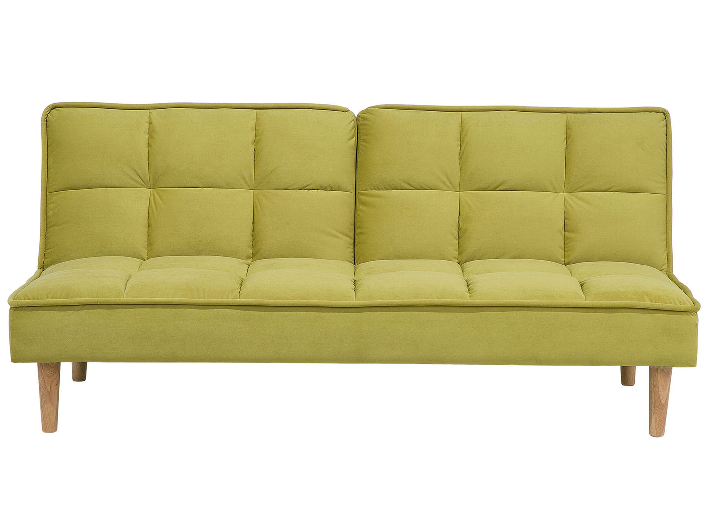 Sofa Bed Green 3 Seater Reclining Back Quilted Beliani