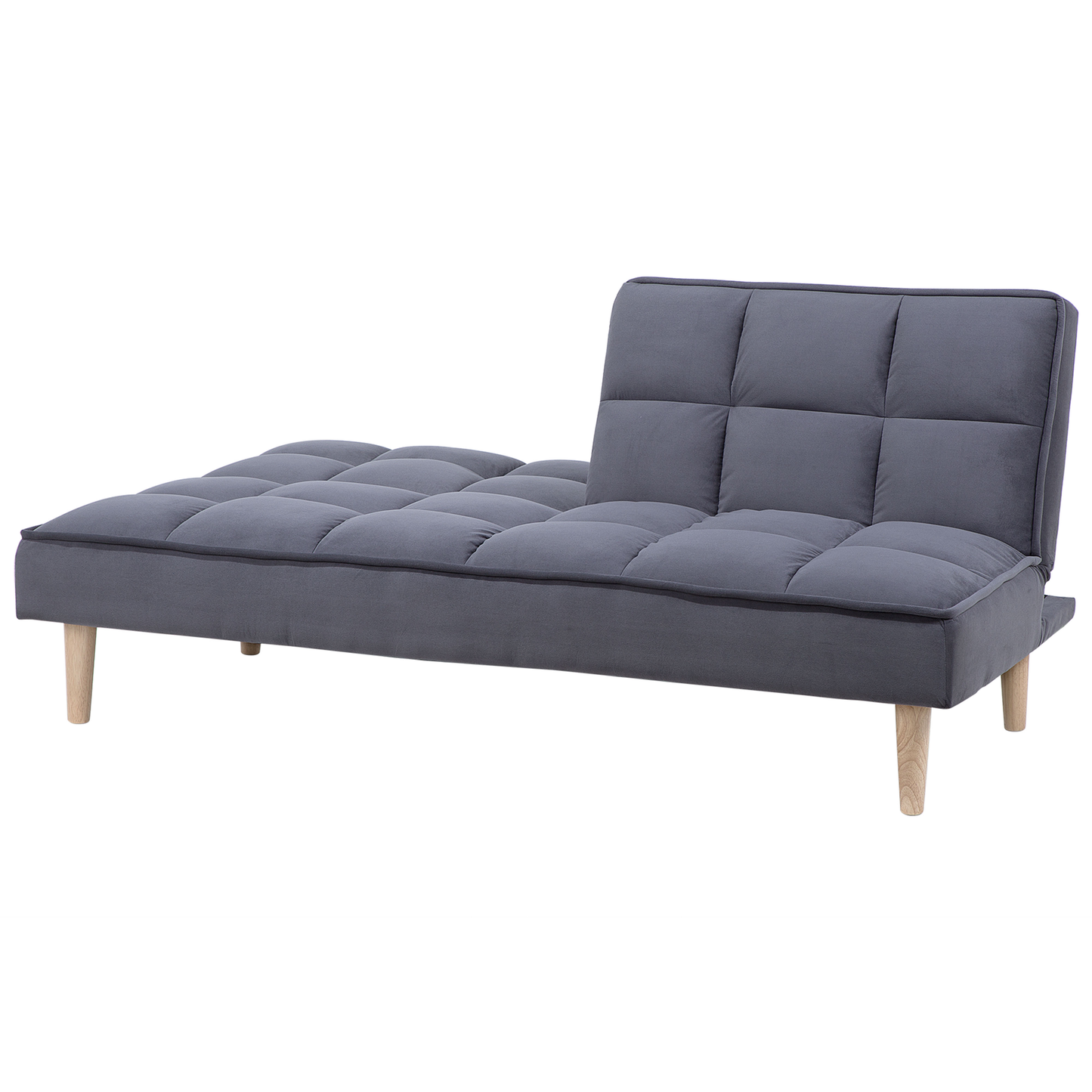 Sofa Bed Dark Grey 3 Seater Reclining Back Quilted Beliani