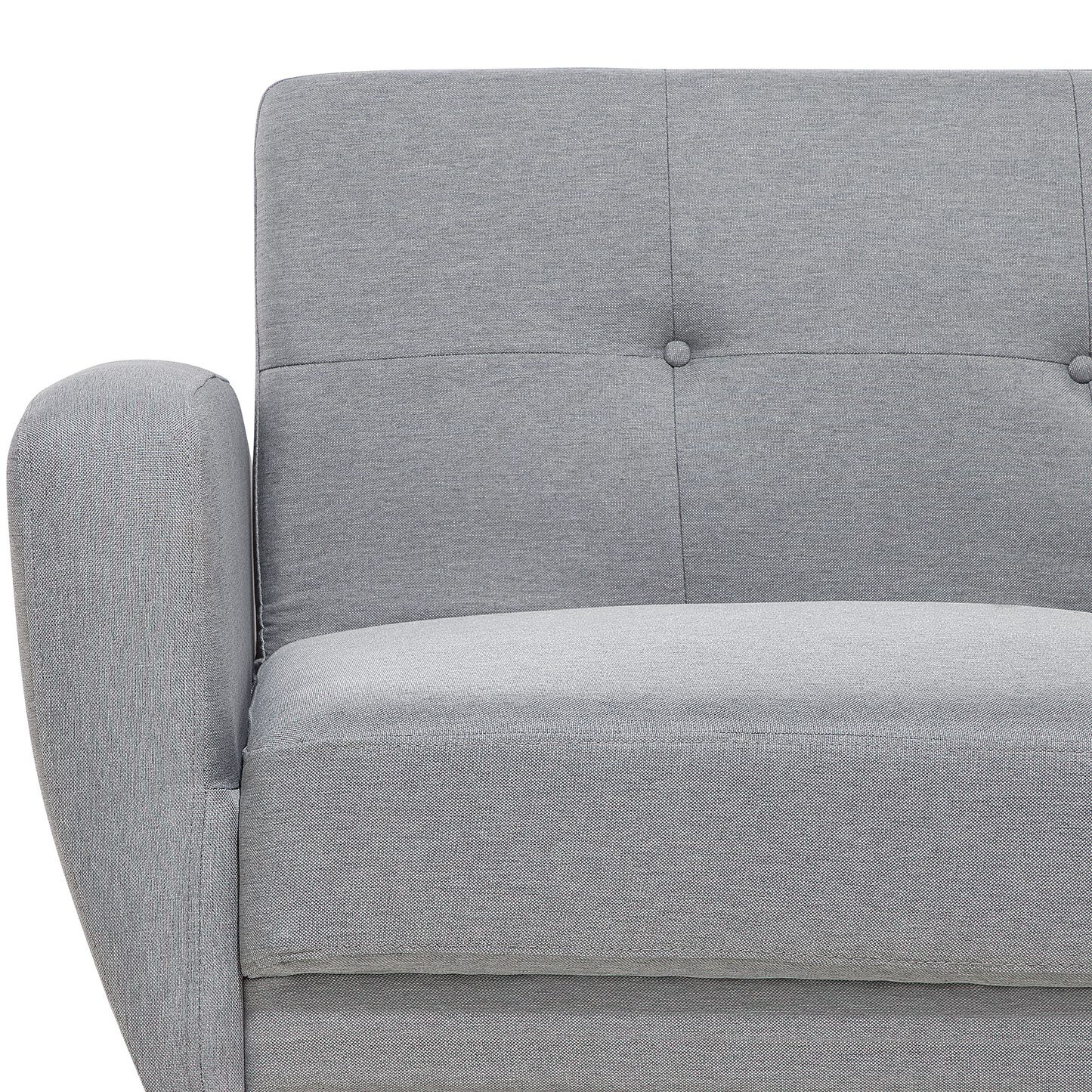 Sofa Bed Grey Fabric Upholstered 3 Seater Convertible Wooden Legs Modern Minimalistic Living Room Beliani