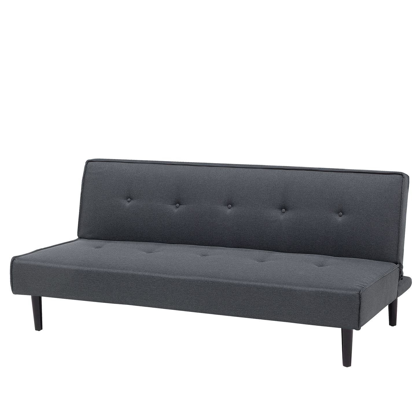 Sofa Bed Dark Grey 3 Seater Buttoned Seat Click Clack Beliani
