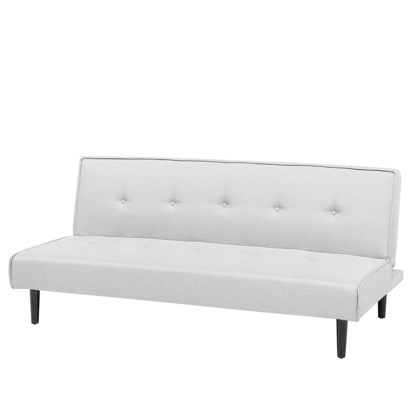 Sofa Bed Light Grey 3 Seater Buttoned Seat Click Clack Beliani