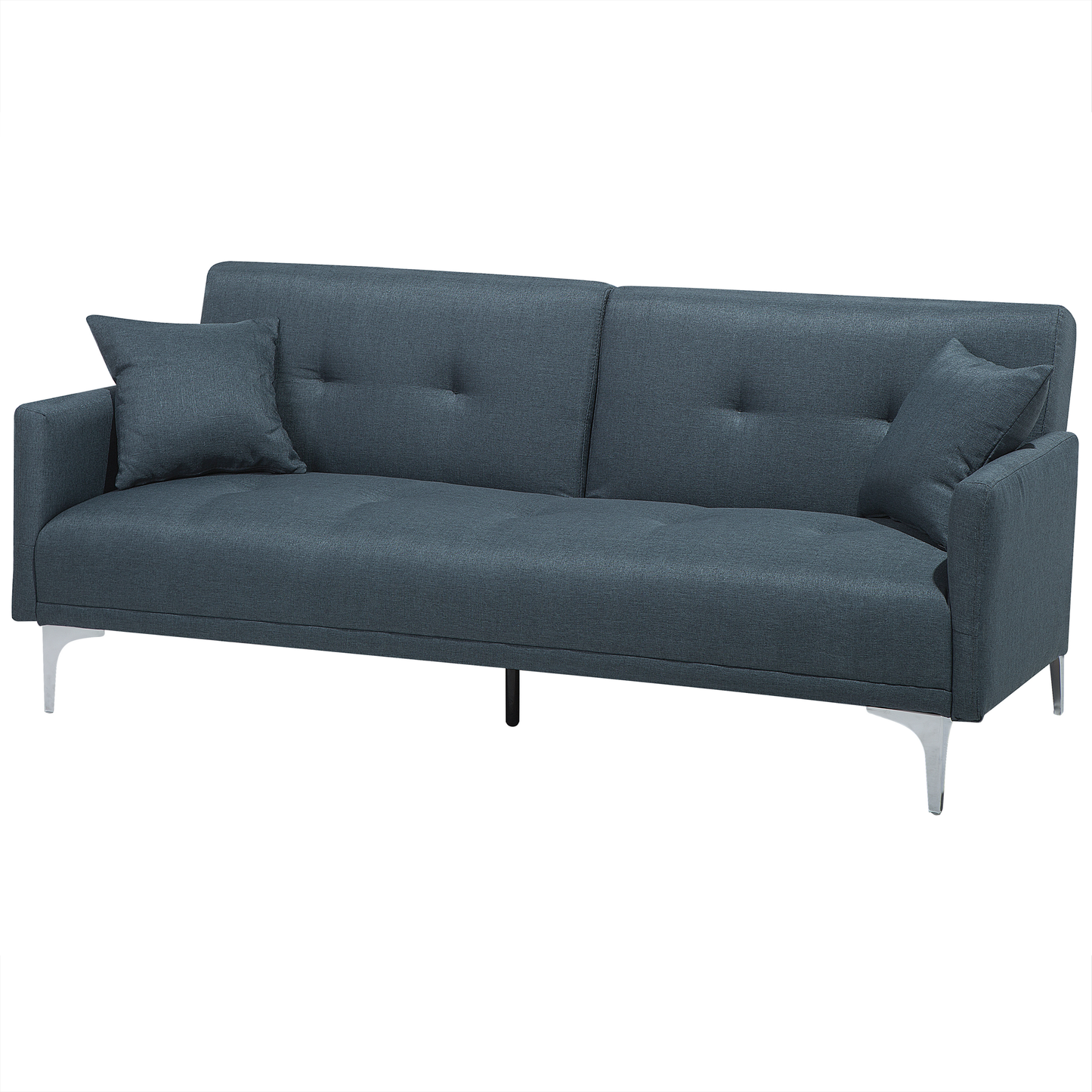 Sofa Bed Dark Blue 3 Seater Buttoned Seat Click Clack Beliani