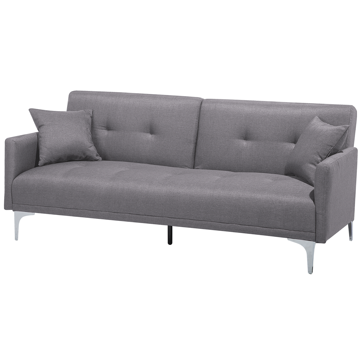 Sofa Bed Grey 3 Seater Buttoned Seat Click Clack Beliani