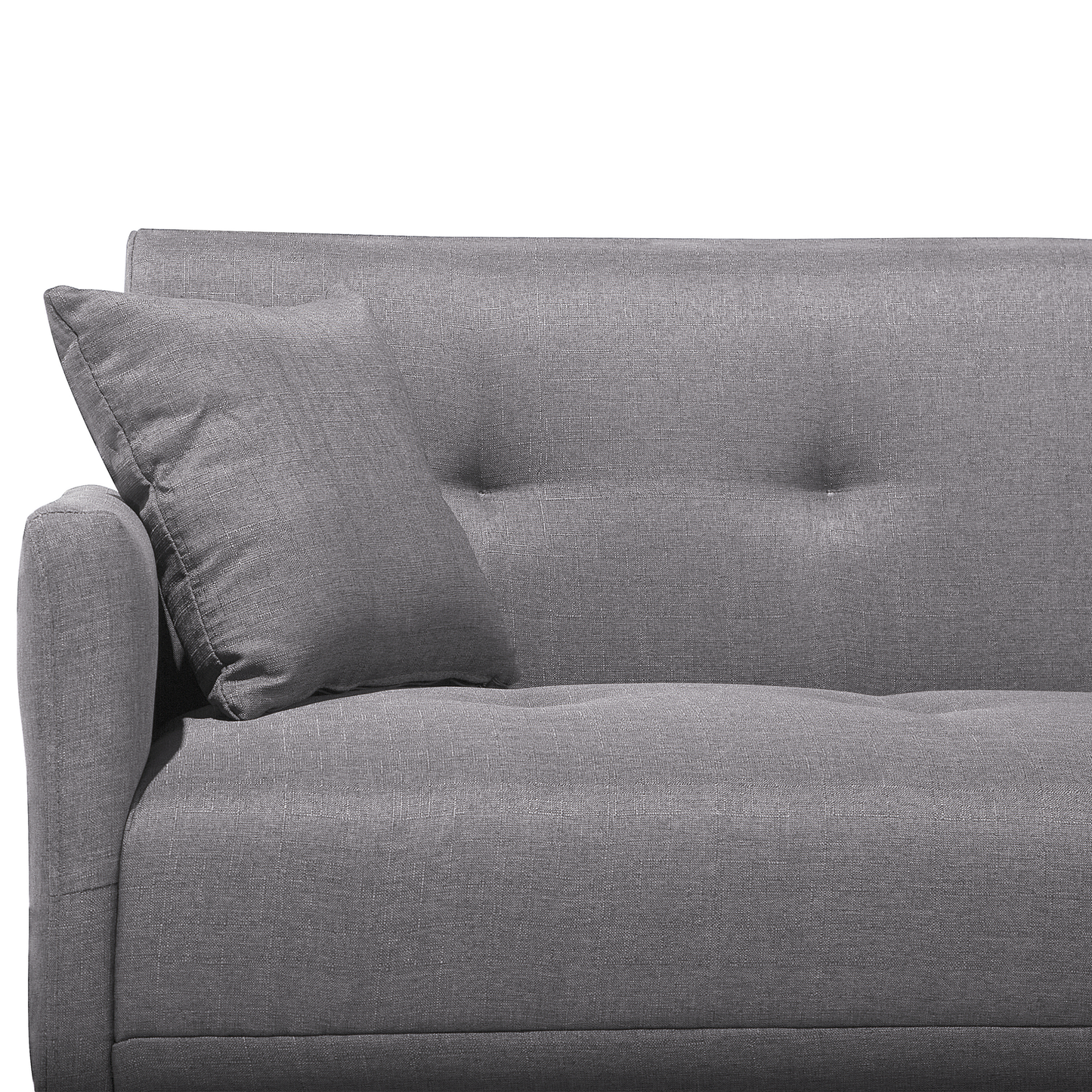 Sofa Bed Grey 3 Seater Buttoned Seat Click Clack Beliani