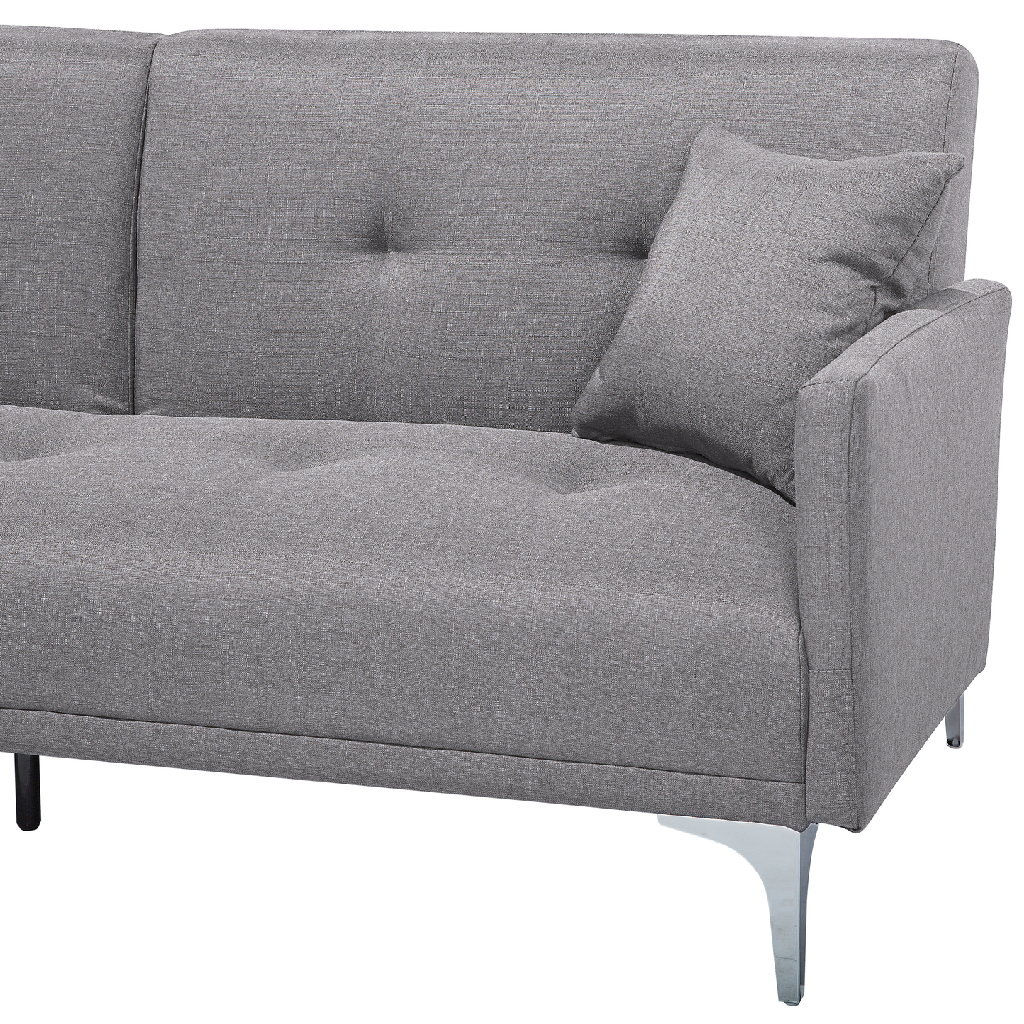 Sofa Bed Grey 3 Seater Buttoned Seat Click Clack Beliani