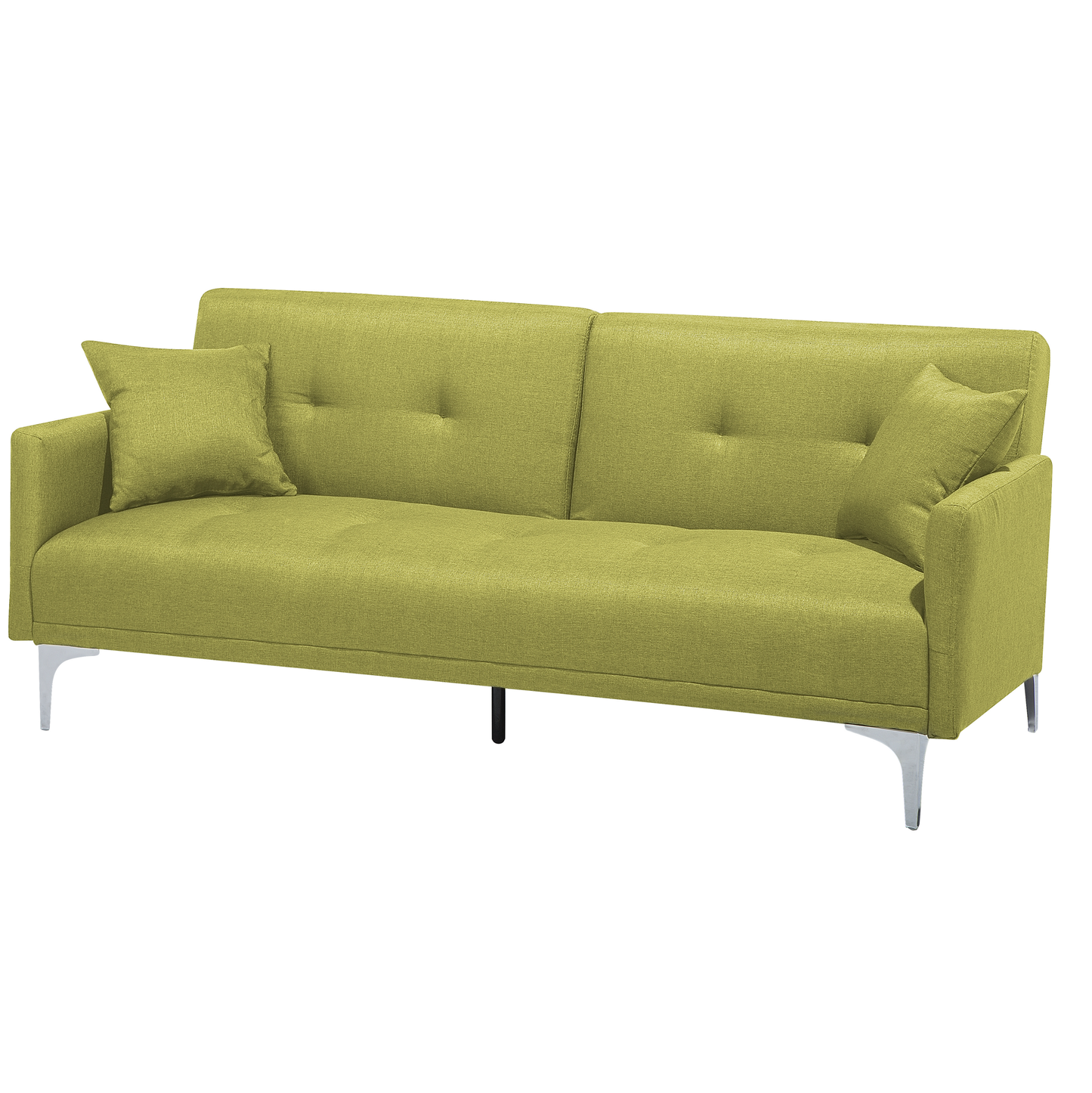 Sofa Bed Green 3 Seater Buttoned Seat Click Clack Beliani