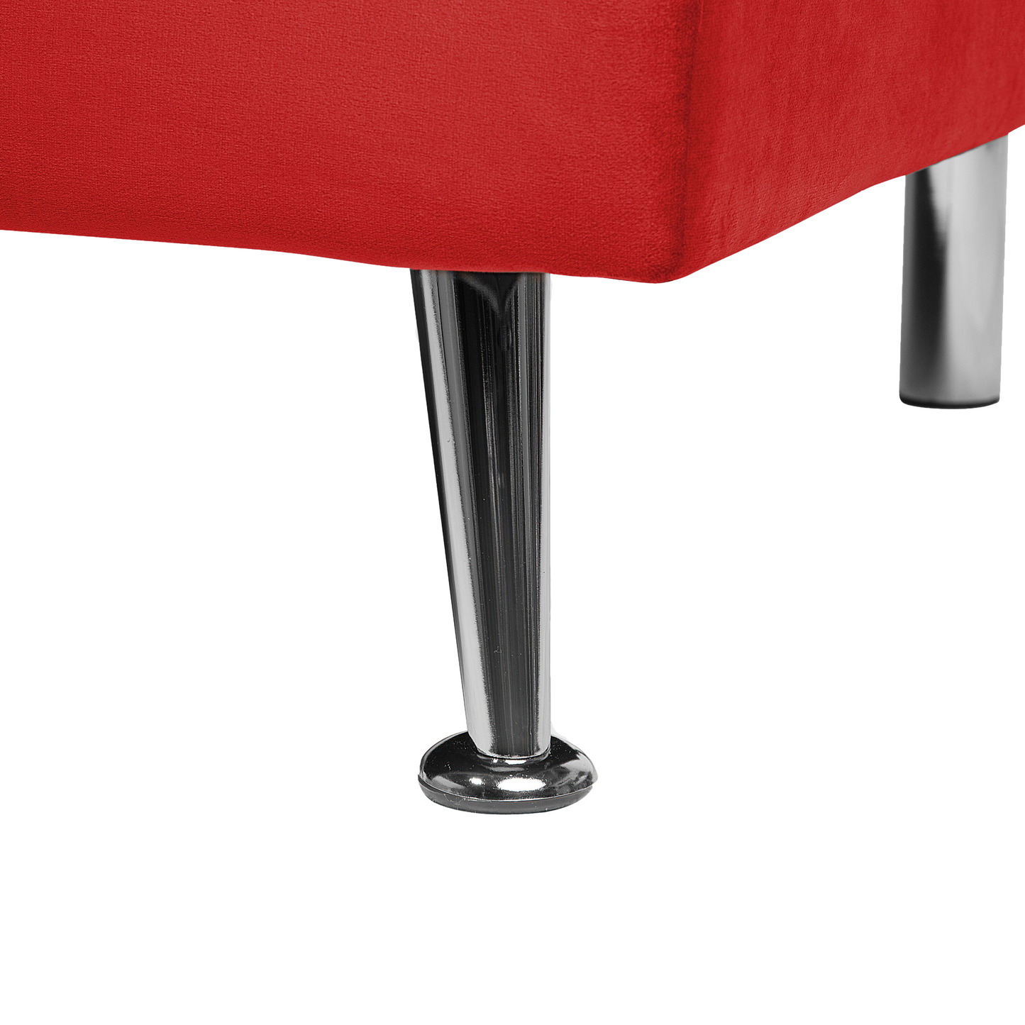 Sofa Bed Red 3-Seater Quilted Upholstery Click Clack Metal Legs Beliani