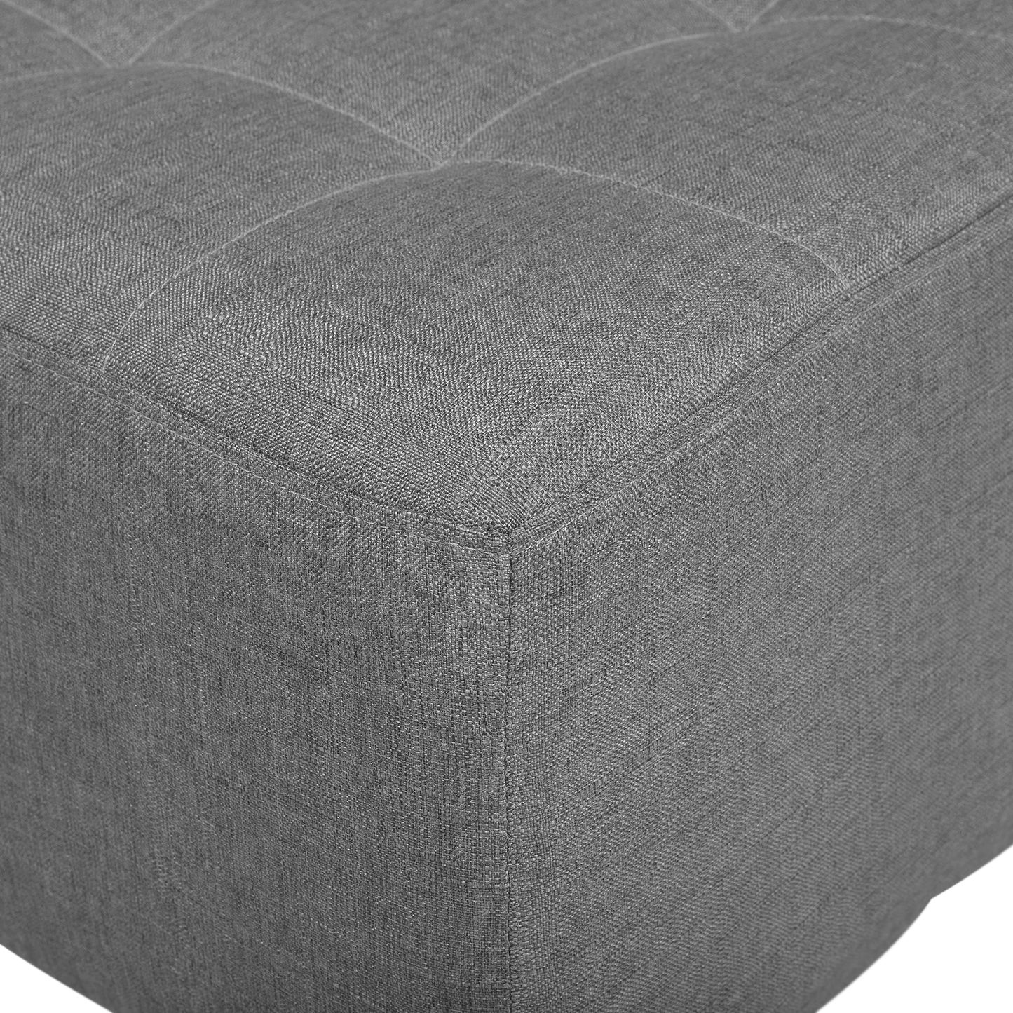 Sofa Bed Grey Tufted Fabric Modern Living Room Modular 3 Seater Silver Legs Track Arm Beliani