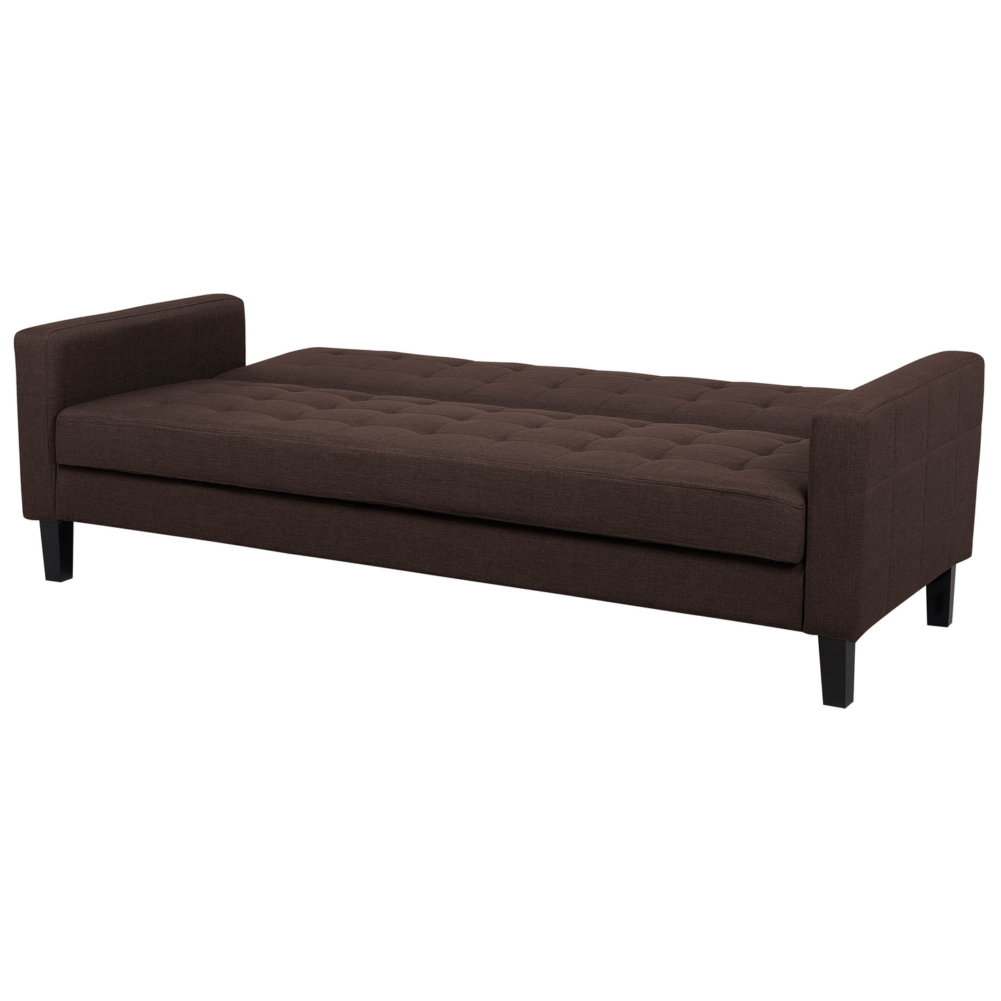 Sofa Bed Brown Fabric 3 Seater Click Clack Quilted Upholstery Beliani