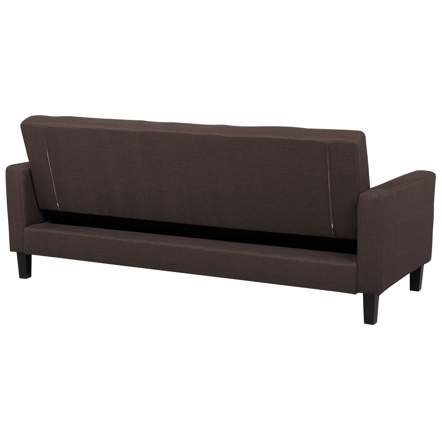 Sofa Bed Brown Fabric 3 Seater Click Clack Quilted Upholstery Beliani