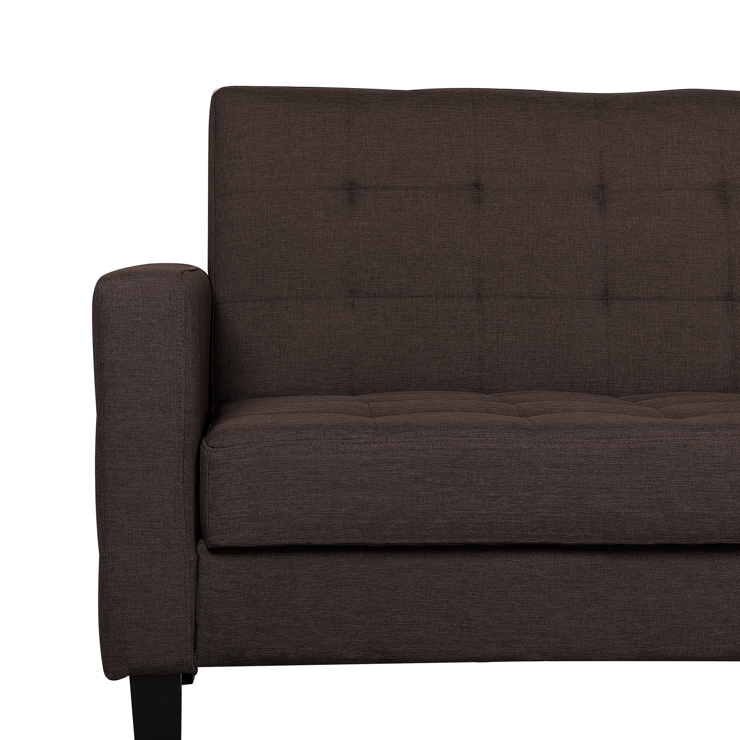 Sofa Bed Brown Fabric 3 Seater Click Clack Quilted Upholstery Beliani