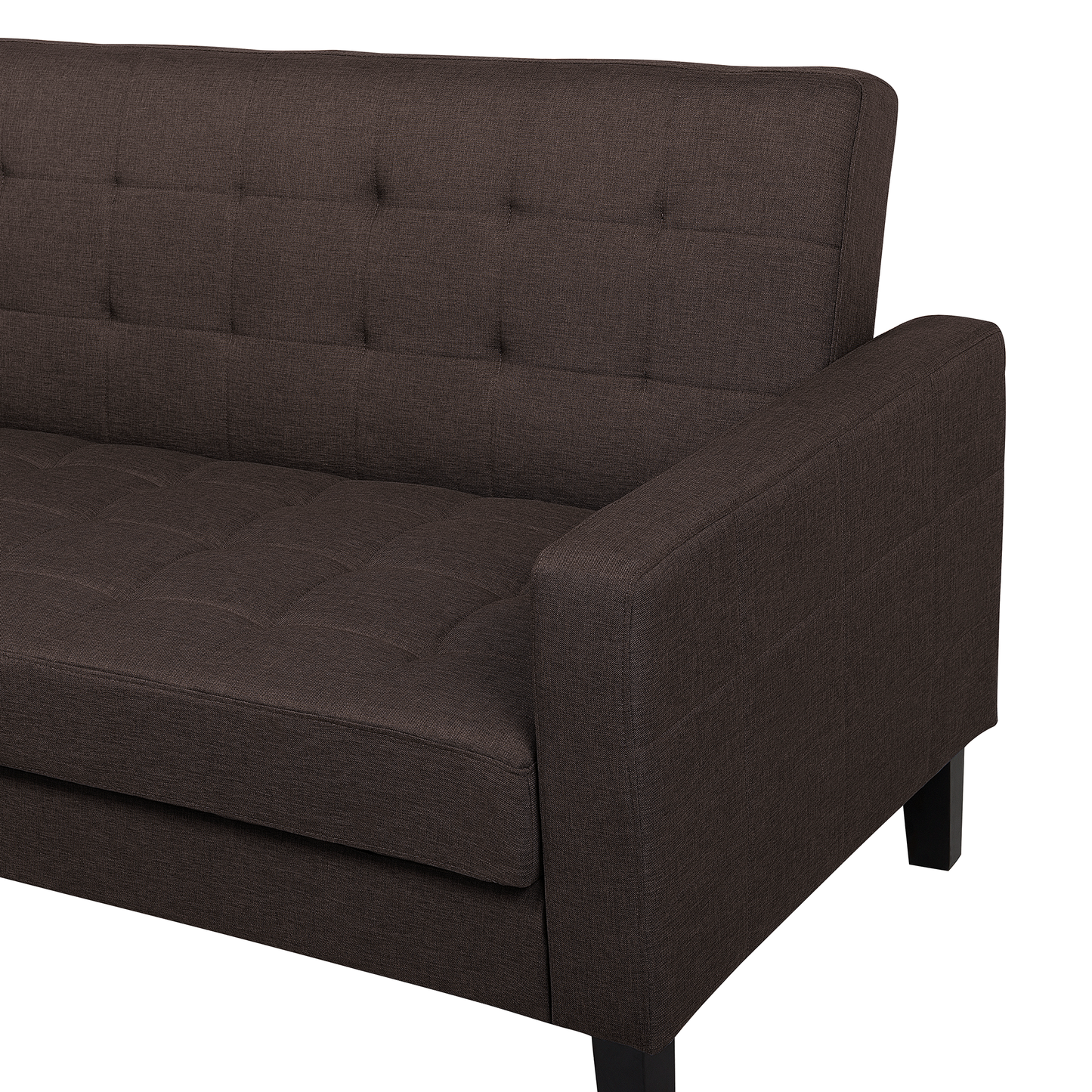 Sofa Bed Brown Fabric 3 Seater Click Clack Quilted Upholstery Beliani