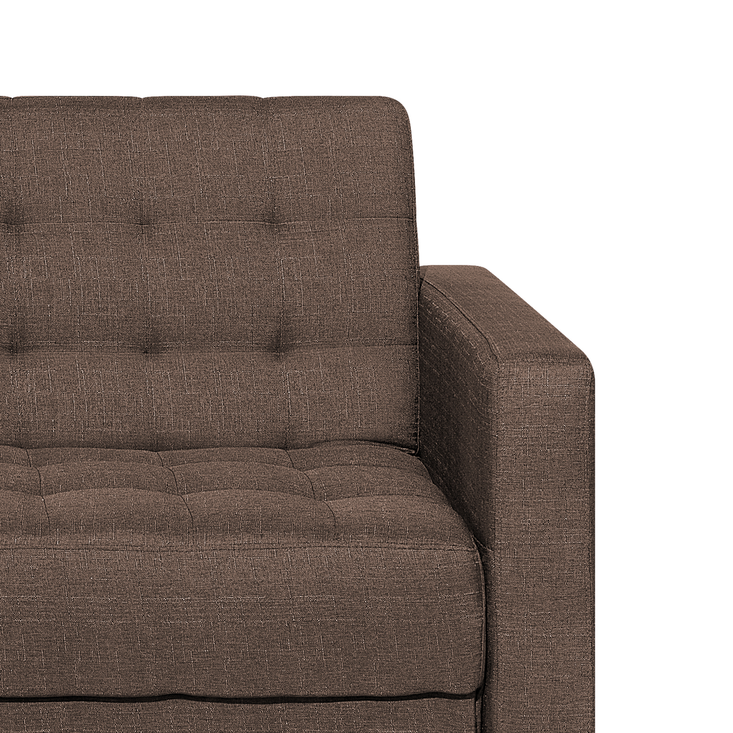 Sofa Bed Dark Brown Tufted Fabric Modern Living Room Modular 3 Seater Silver Legs Track Arm Beliani