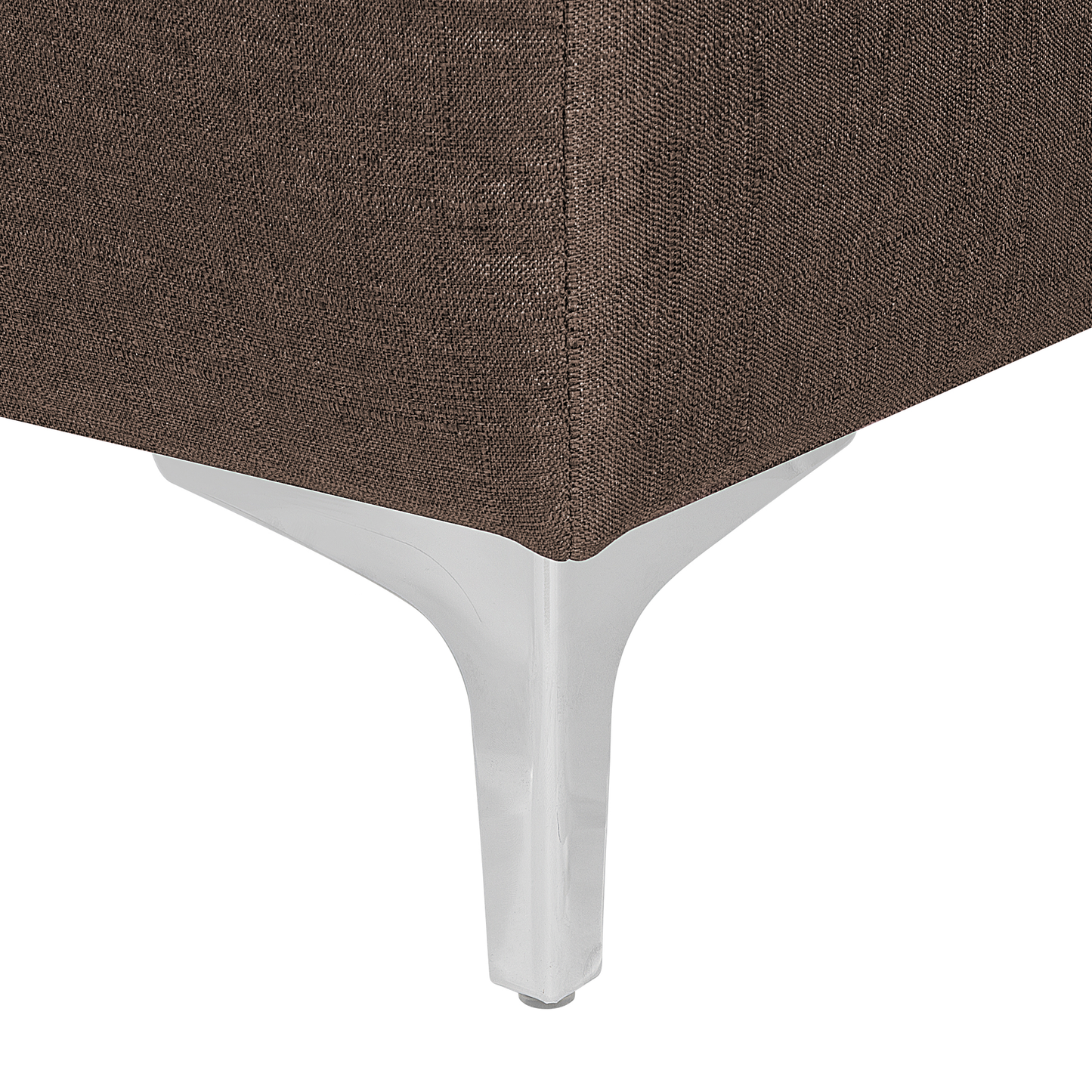 Sofa Bed Dark Brown Tufted Fabric Modern Living Room Modular 3 Seater Silver Legs Track Arm Beliani