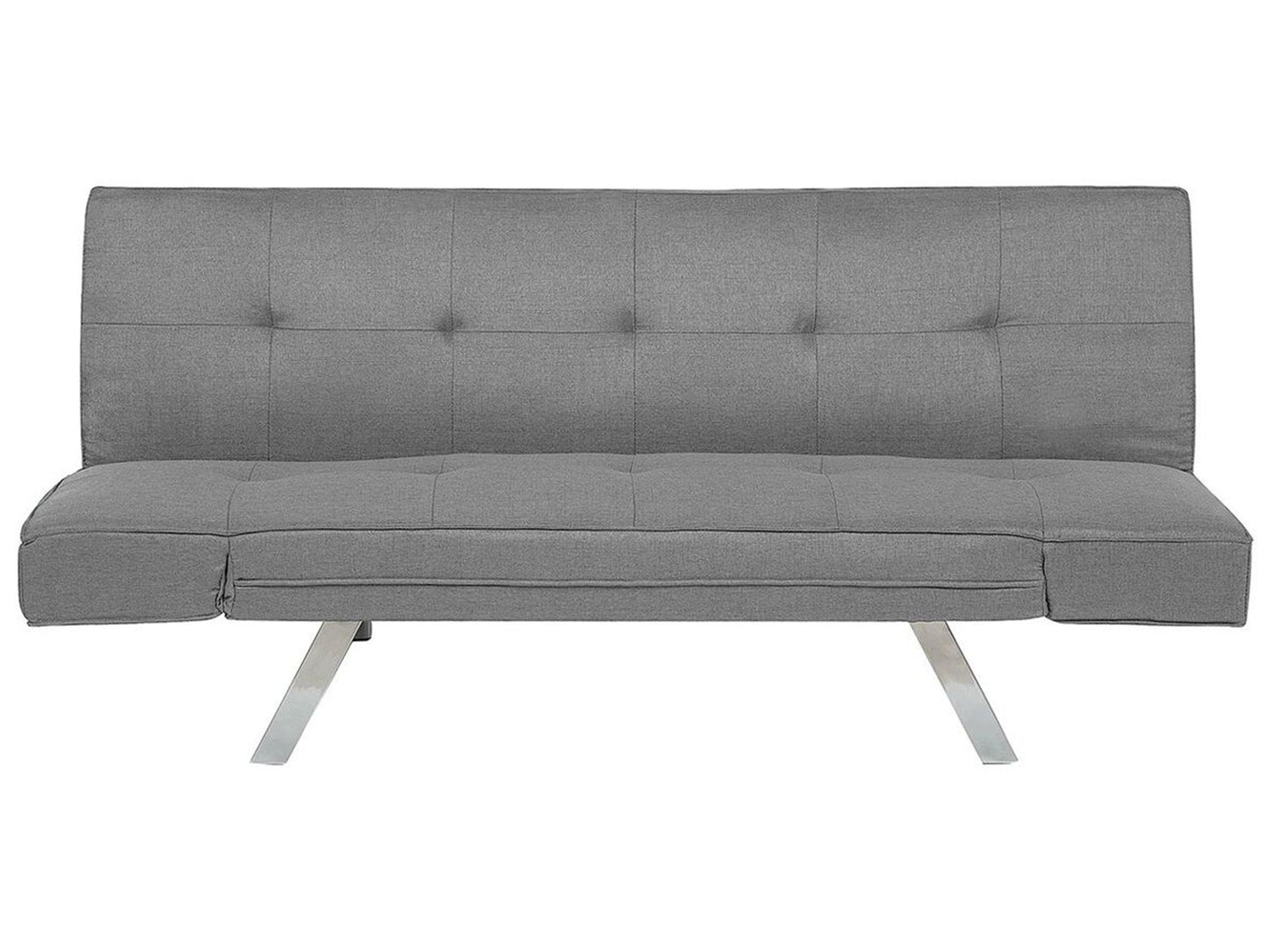 3 Seater Sofa Bed Light Grey Upholstered Armless Modern Beliani
