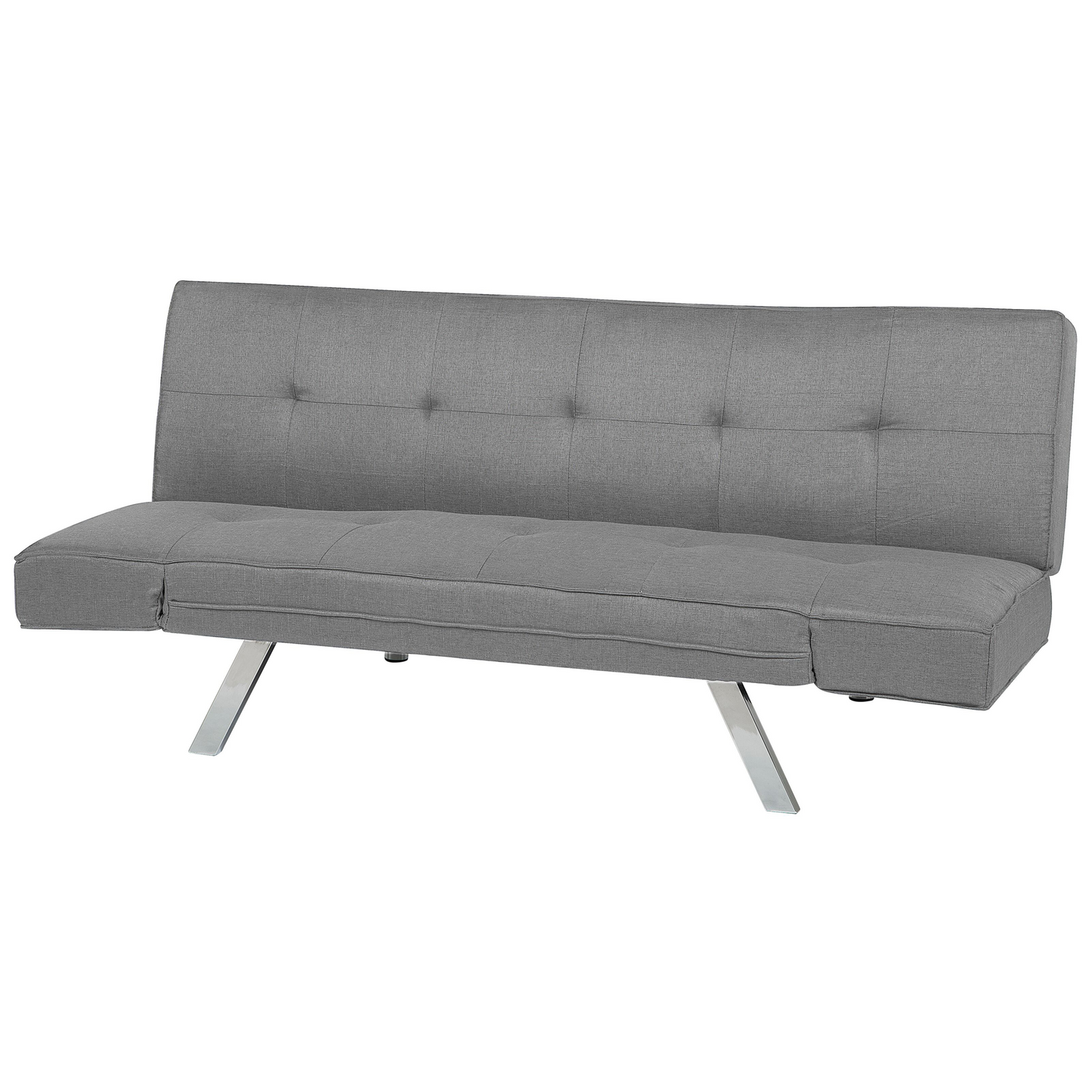 3 Seater Sofa Bed Light Grey Upholstered Armless Modern Beliani