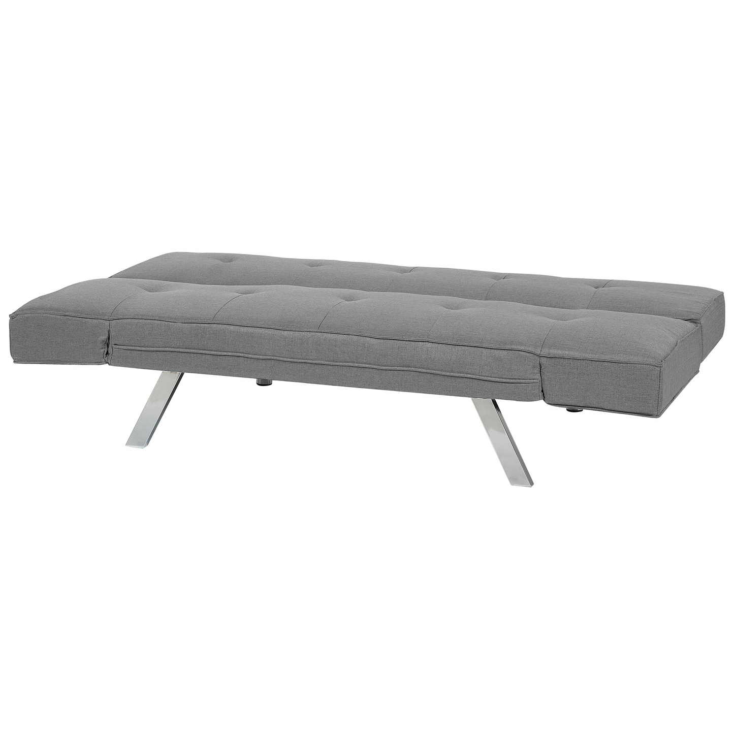 3 Seater Sofa Bed Light Grey Upholstered Armless Modern Beliani