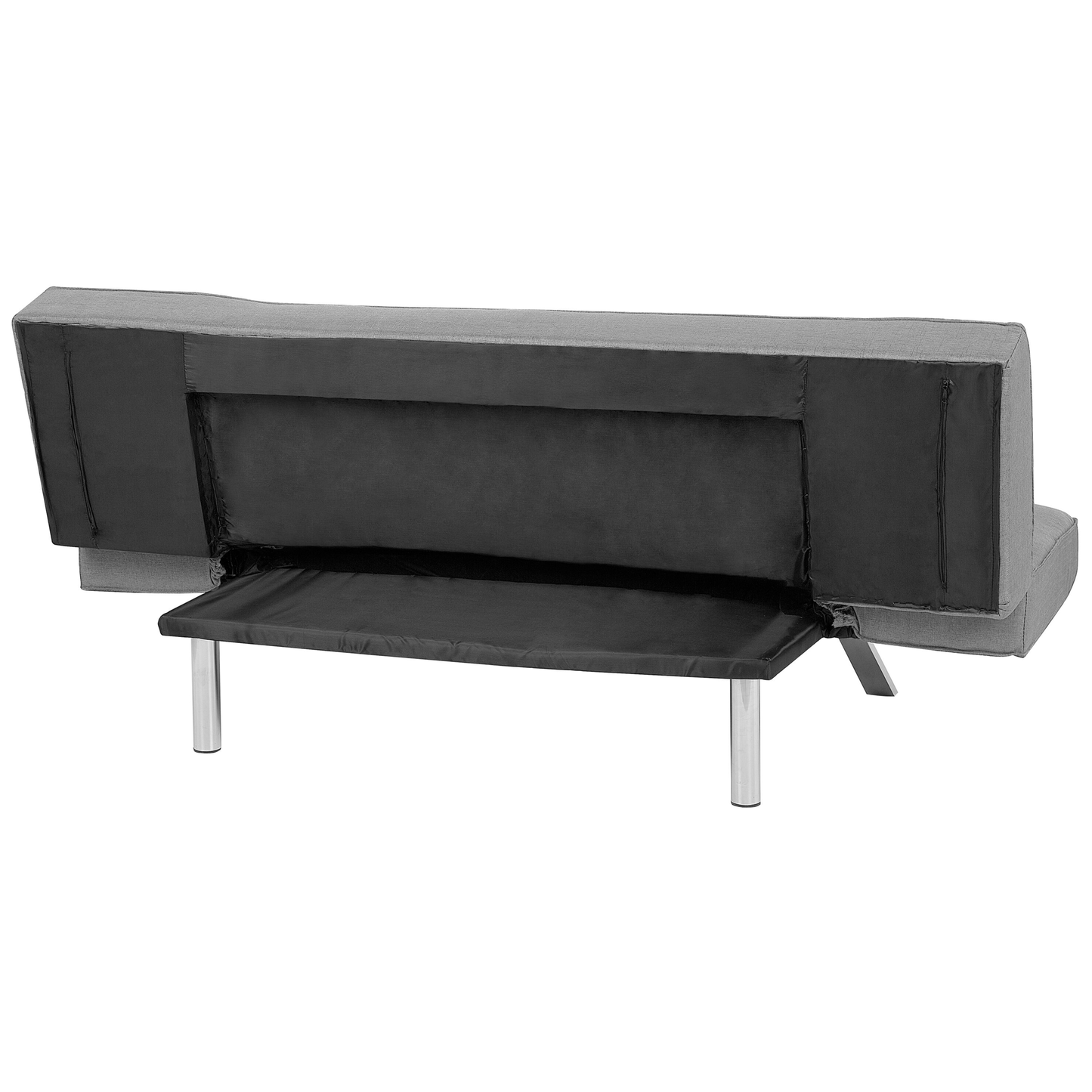 3 Seater Sofa Bed Light Grey Upholstered Armless Modern Beliani