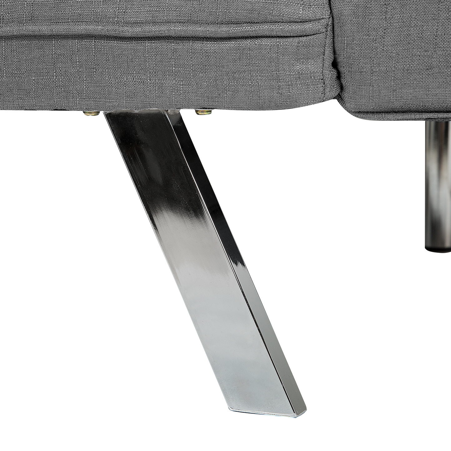 3 Seater Sofa Bed Light Grey Upholstered Armless Modern Beliani