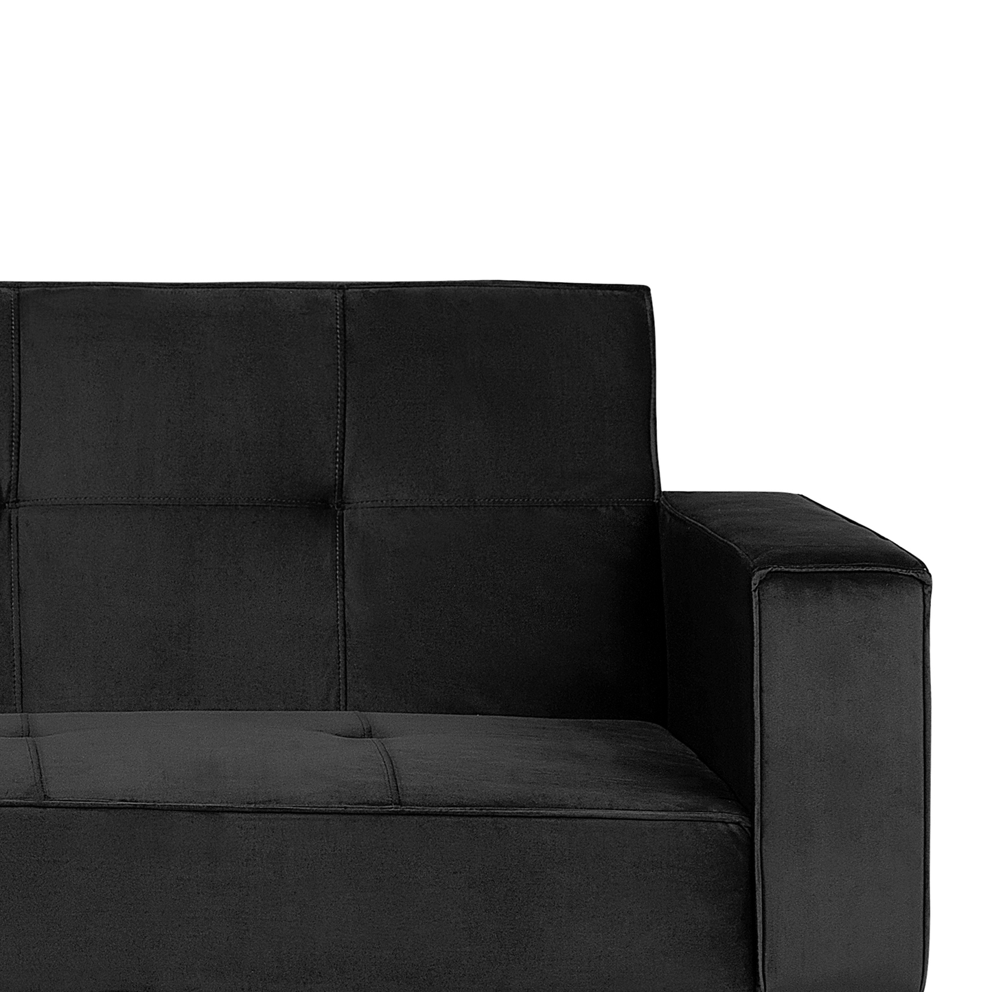 Sofa Bed Black Velvet 3 Seater Modern Track Arms Beliani